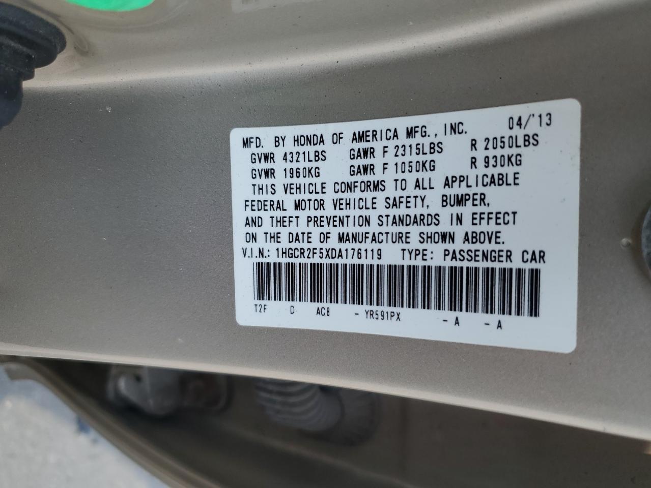 2013 Honda Accord Sport   Gold vin: 1HGCR2F5XDA176119