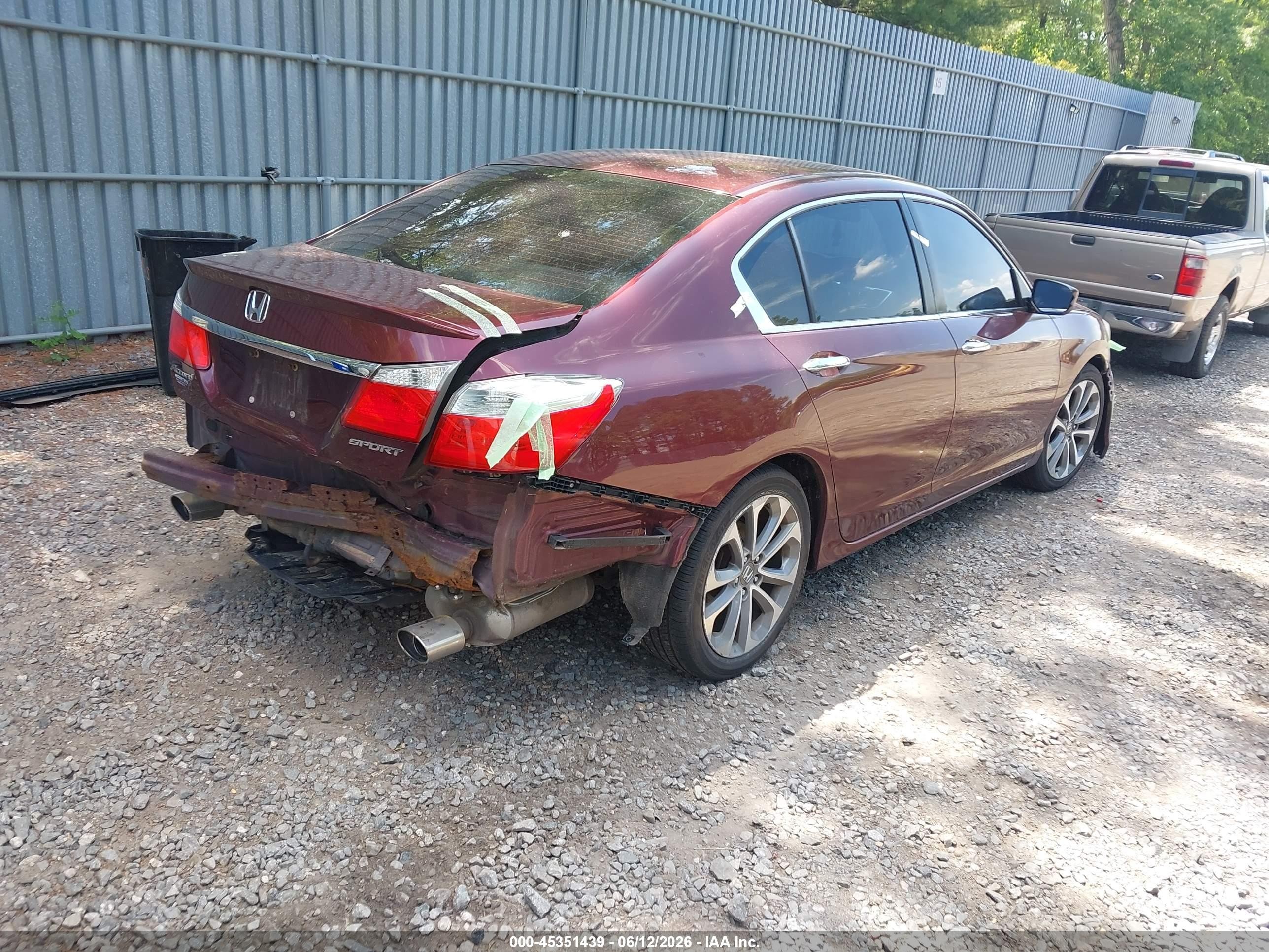 2014 Honda Accord Sport Темно-бордовый vin: 1HGCR2F5XEA080279