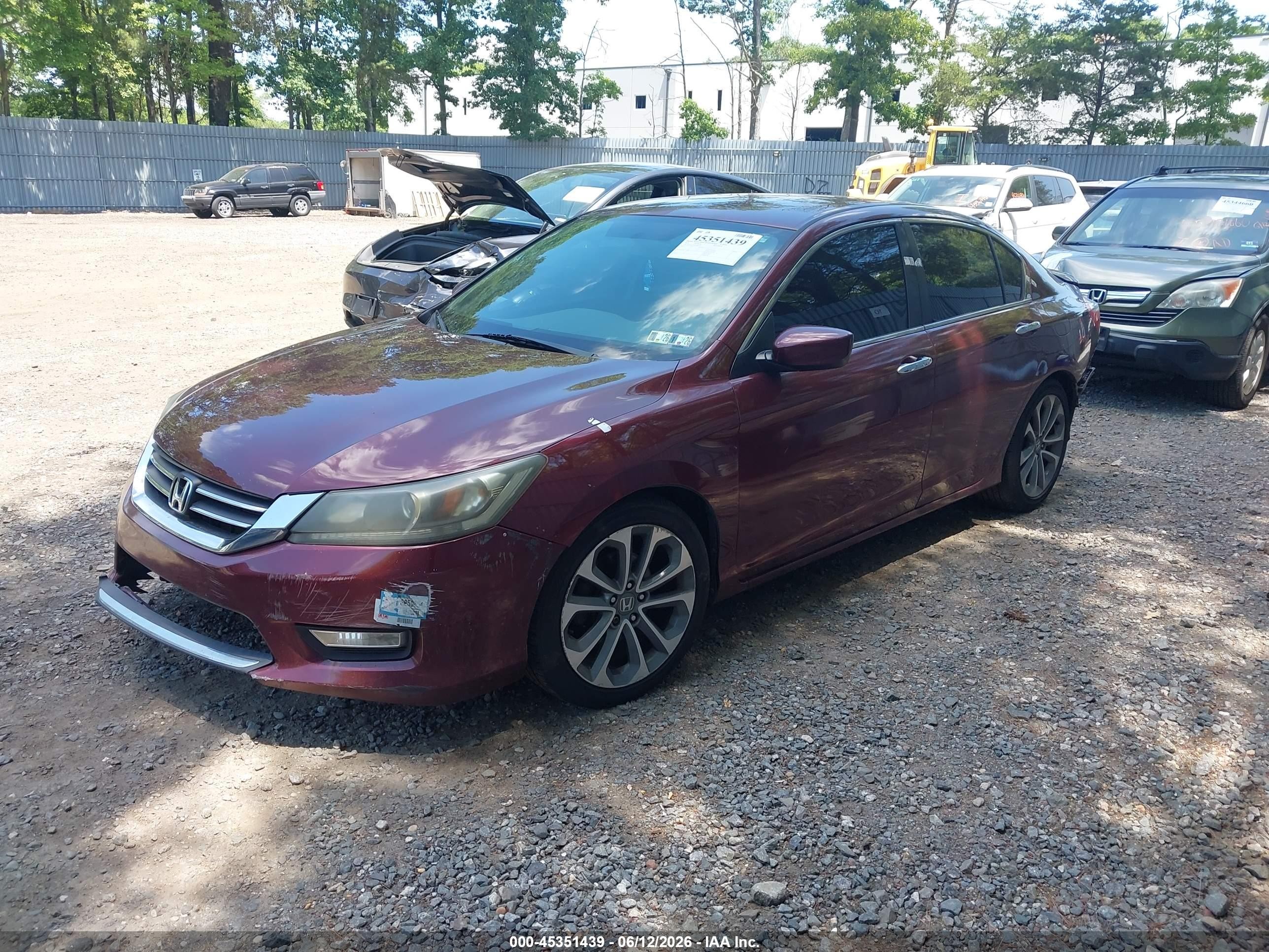 2014 Honda Accord Sport Темно-бордовый vin: 1HGCR2F5XEA080279