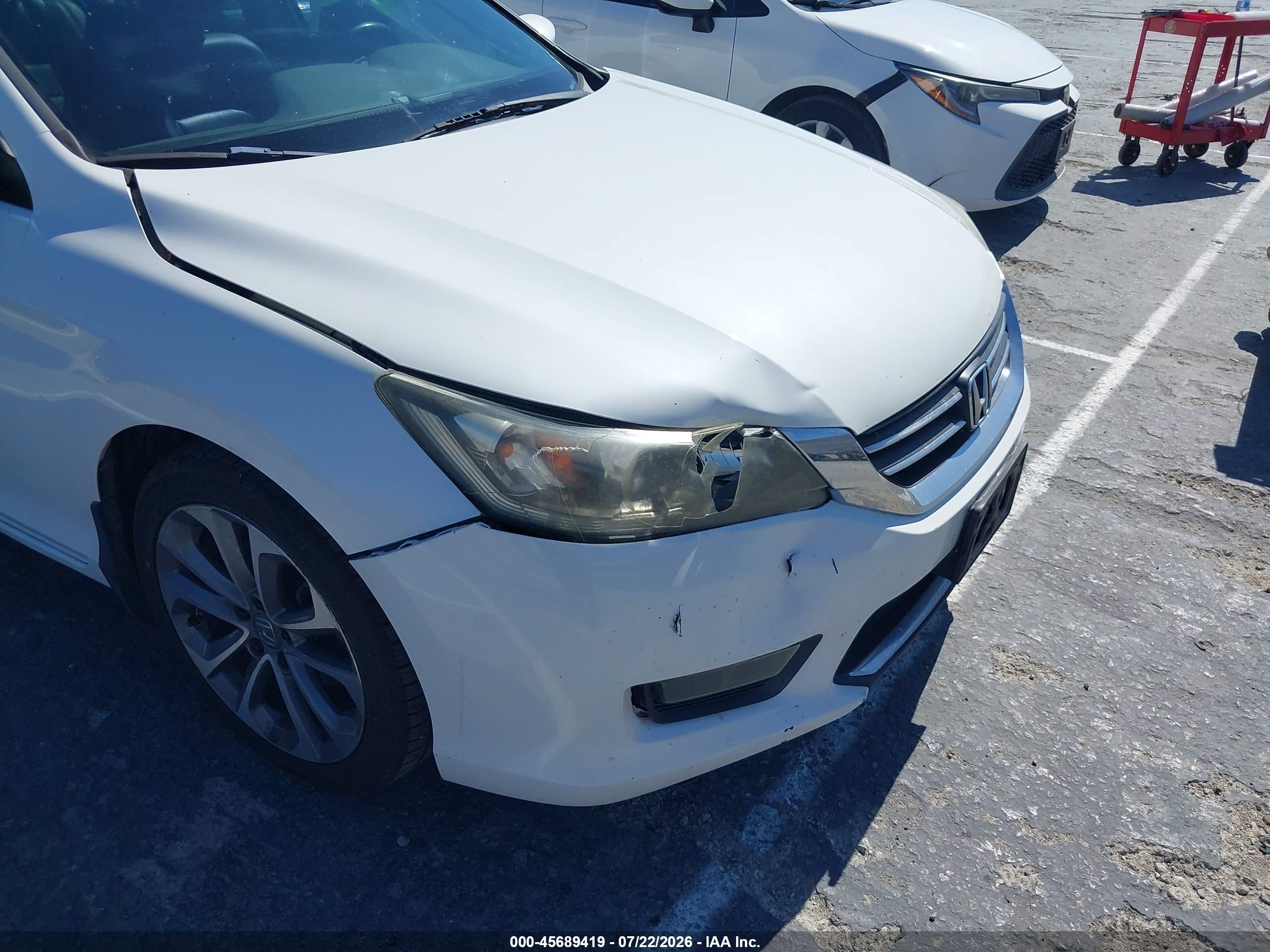 2014 Honda Accord Sport White vin: 1HGCR2F5XEA234375