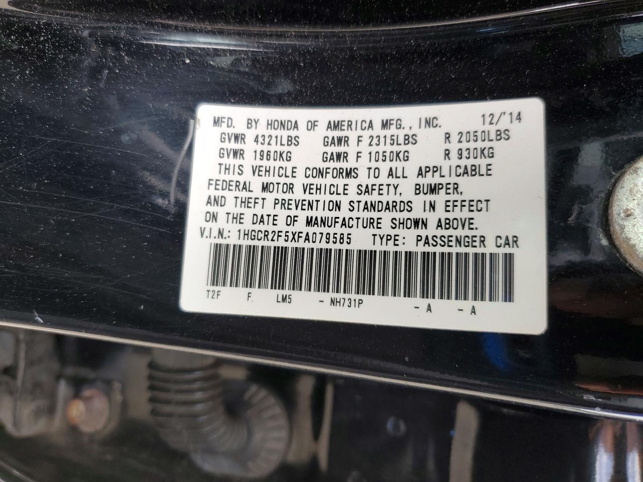 2015 Honda Accord Sport Black vin: 1HGCR2F5XFA079585