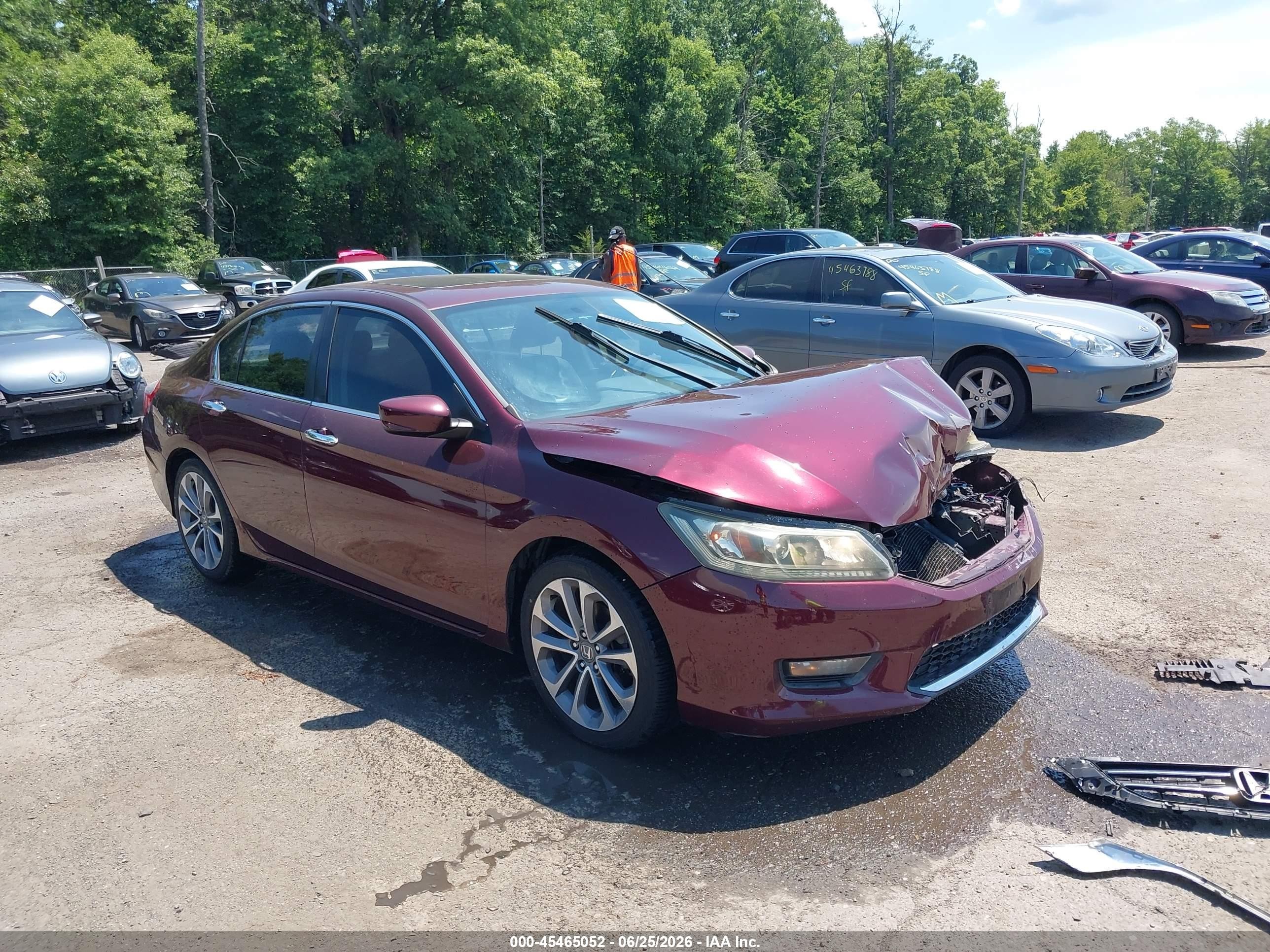 2015 Honda Accord Sport Burgundy vin: 1HGCR2F5XFA114271