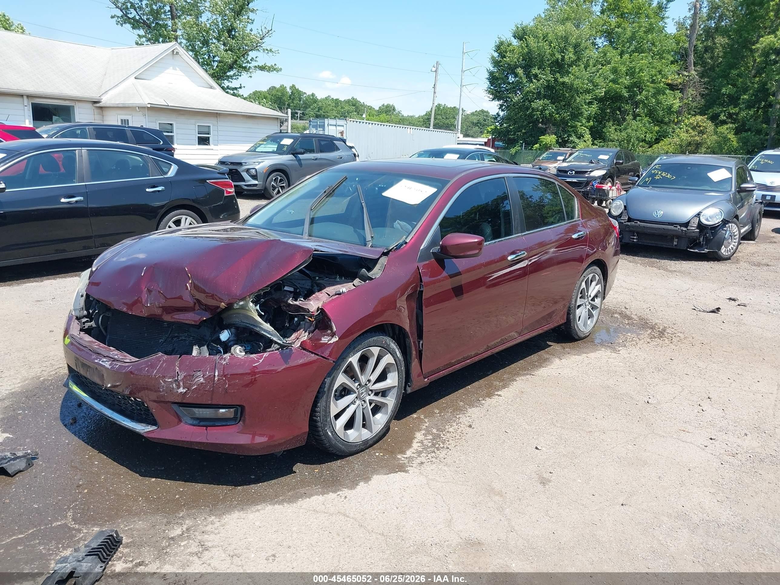 2015 Honda Accord Sport Burgundy vin: 1HGCR2F5XFA114271