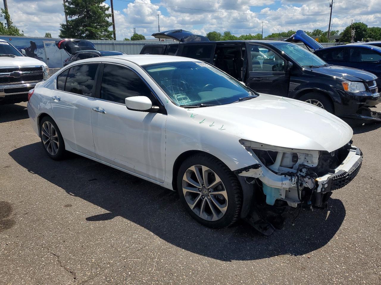 2015 Honda Accord Sport White vin: 1HGCR2F5XFA137680