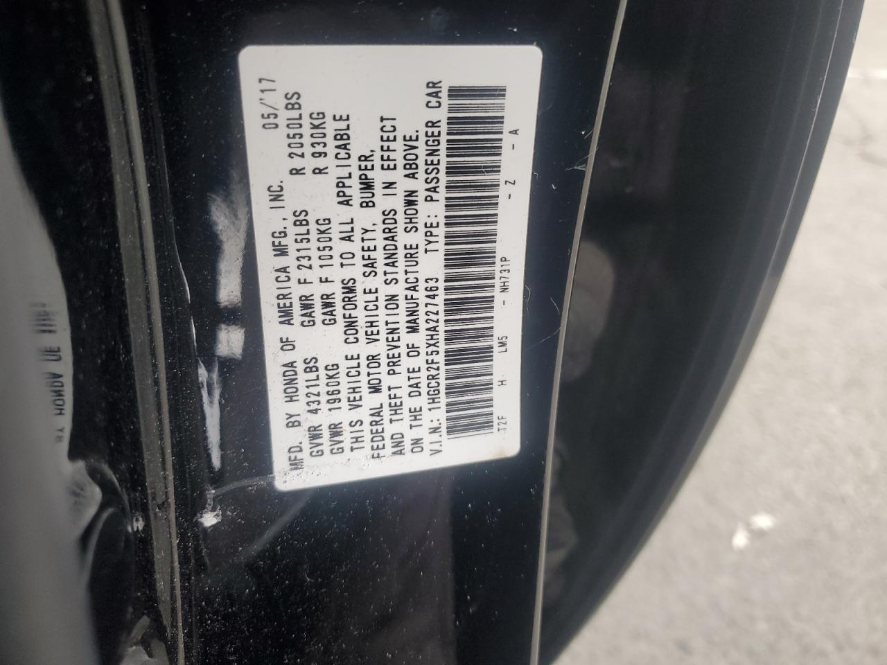 2017 Honda Accord Sport Black vin: 1HGCR2F5XHA227463