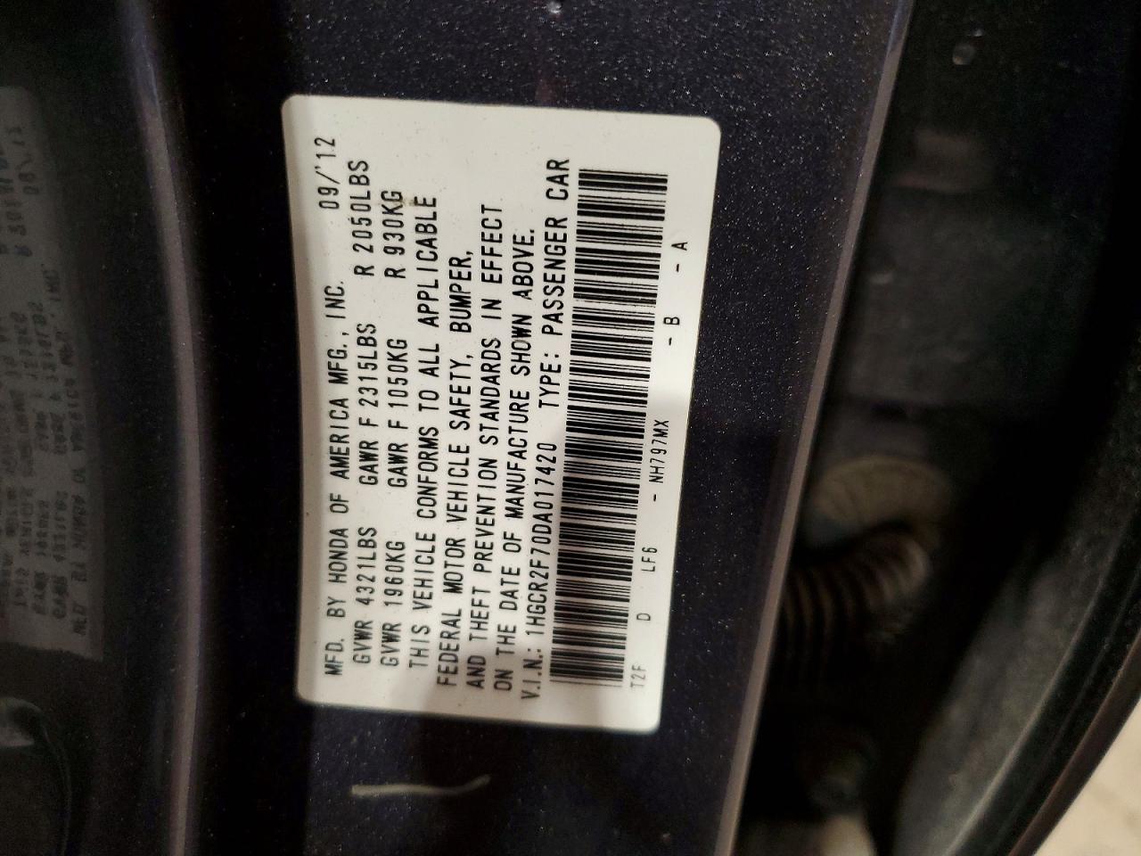 2013 Honda Accord Ex Gray vin: 1HGCR2F70DA017420