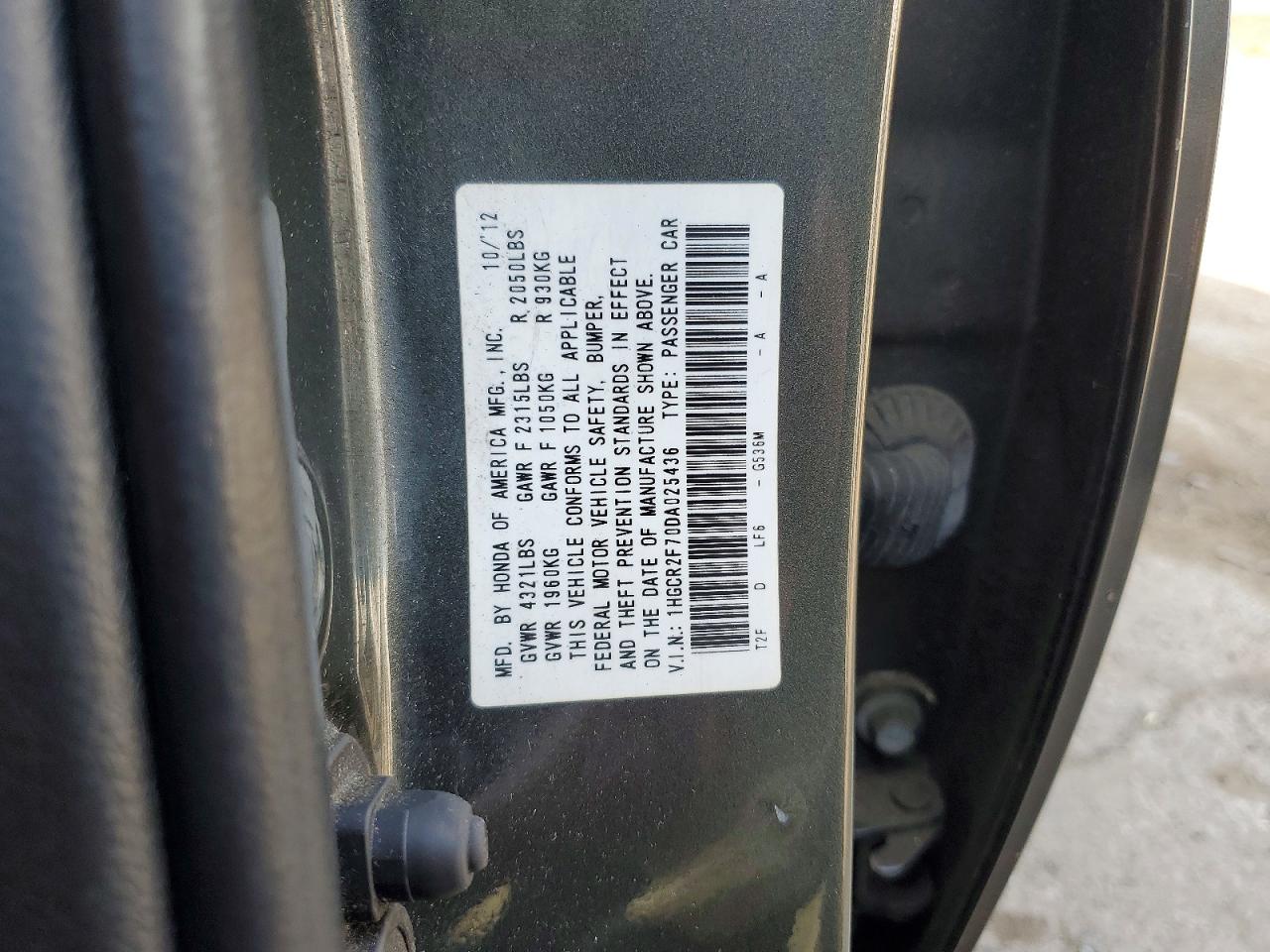 2013 Honda Accord Ex Gray vin: 1HGCR2F70DA025436