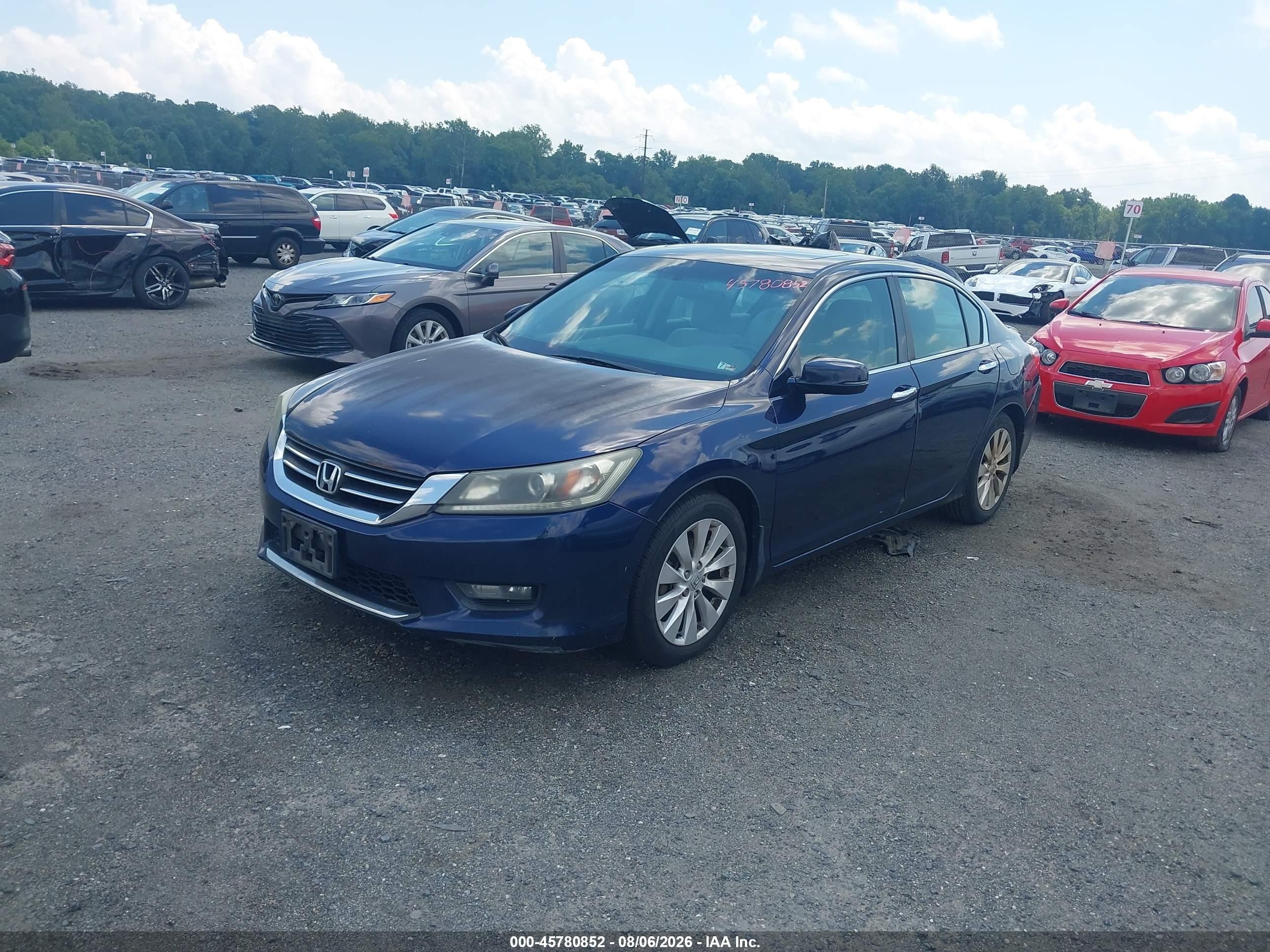 2014 Honda Accord Ex Blue vin: 1HGCR2F70EA277446