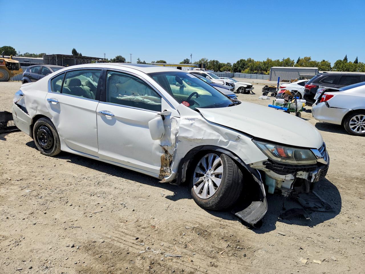 2015 Honda Accord Ex White vin: 1HGCR2F70FA027156