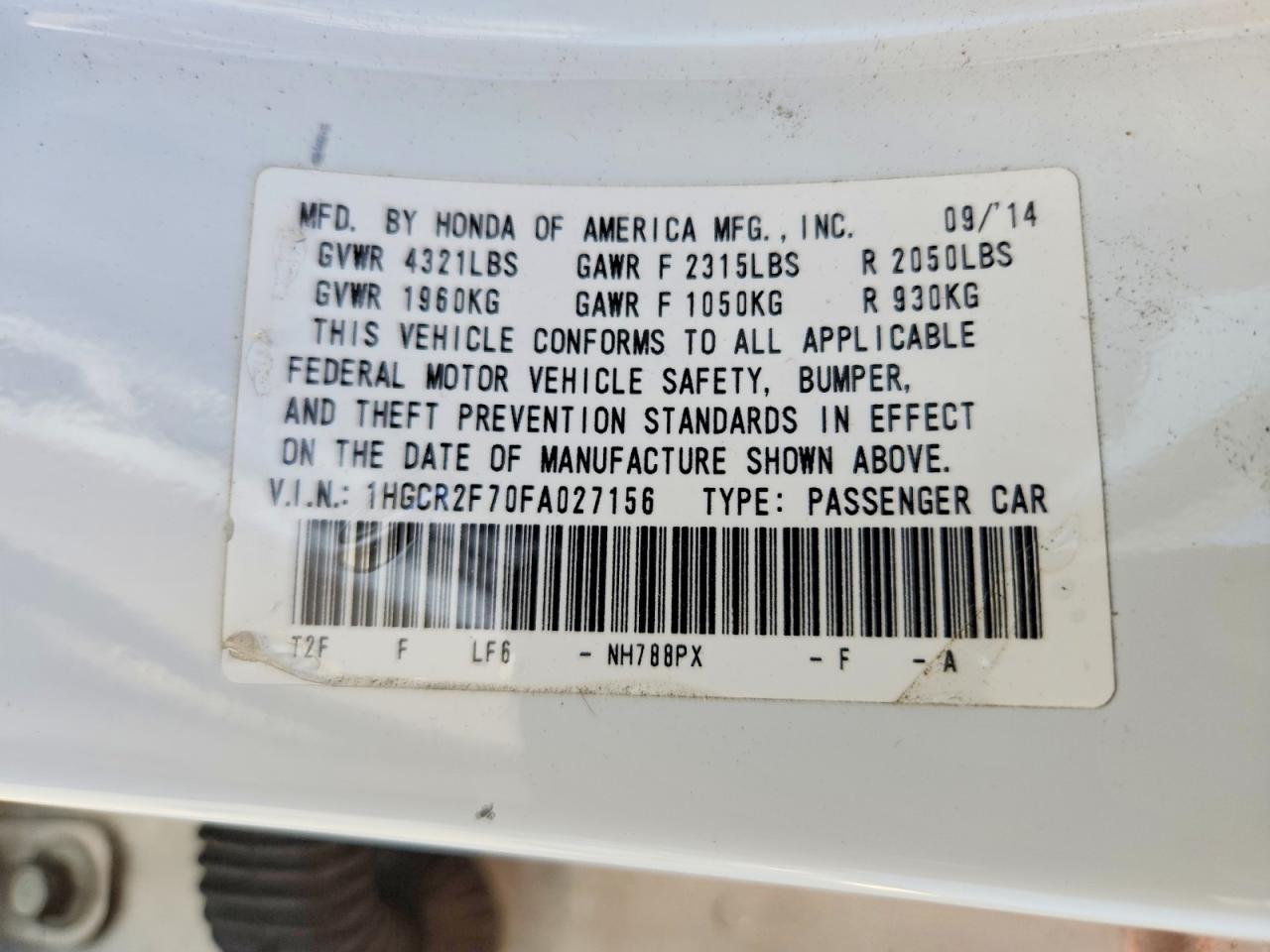 2015 Honda Accord Ex White vin: 1HGCR2F70FA027156