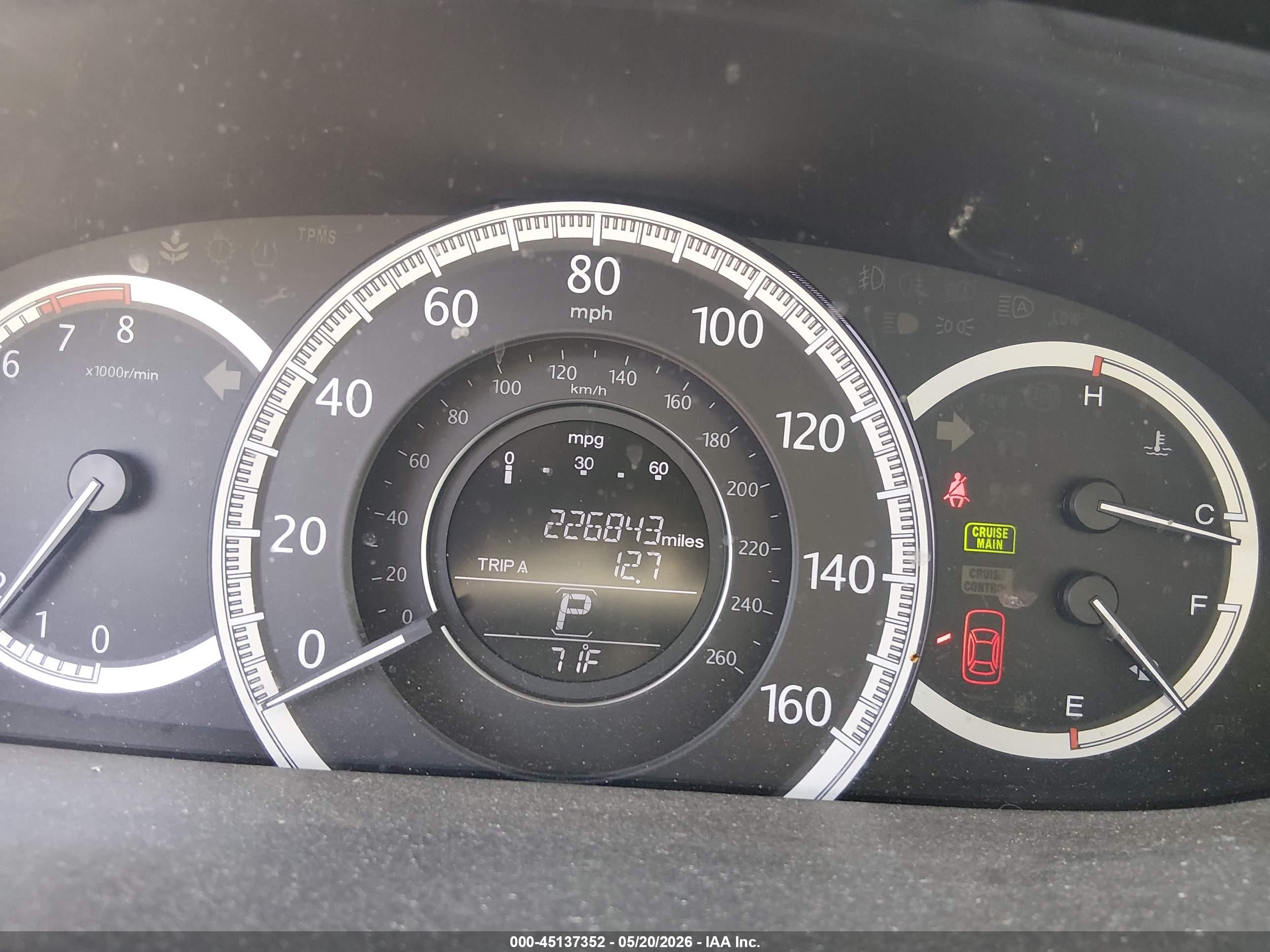 2015 Honda Accord Ex Серый vin: 1HGCR2F70FA106813