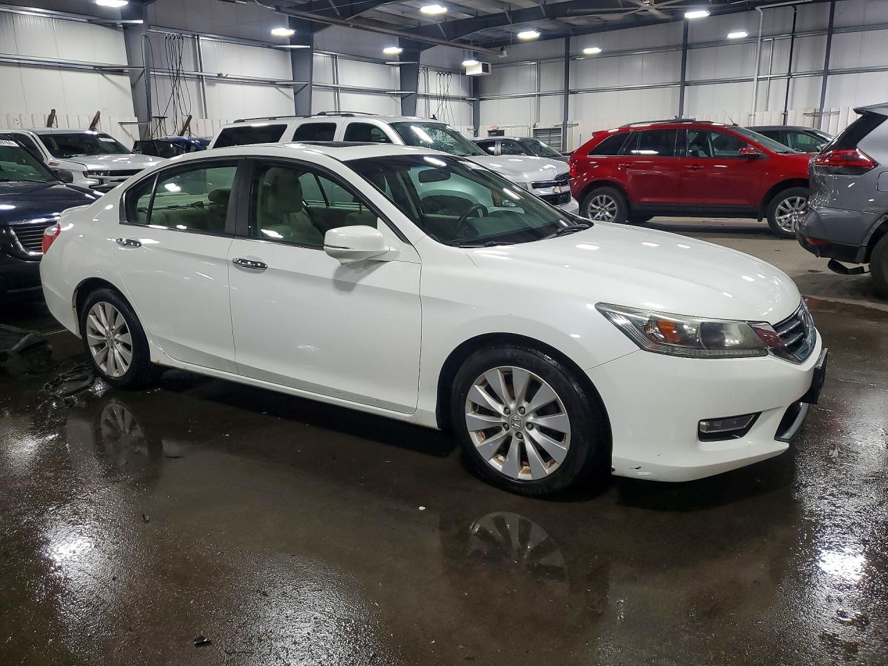 2013 Honda Accord Ex White vin: 1HGCR2F71DA099819