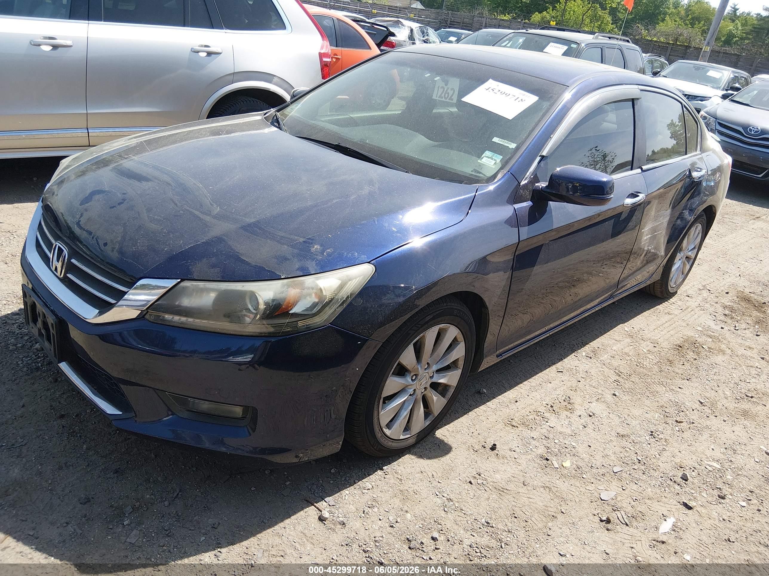 2013 Honda Accord Ex Blue vin: 1HGCR2F71DA129384