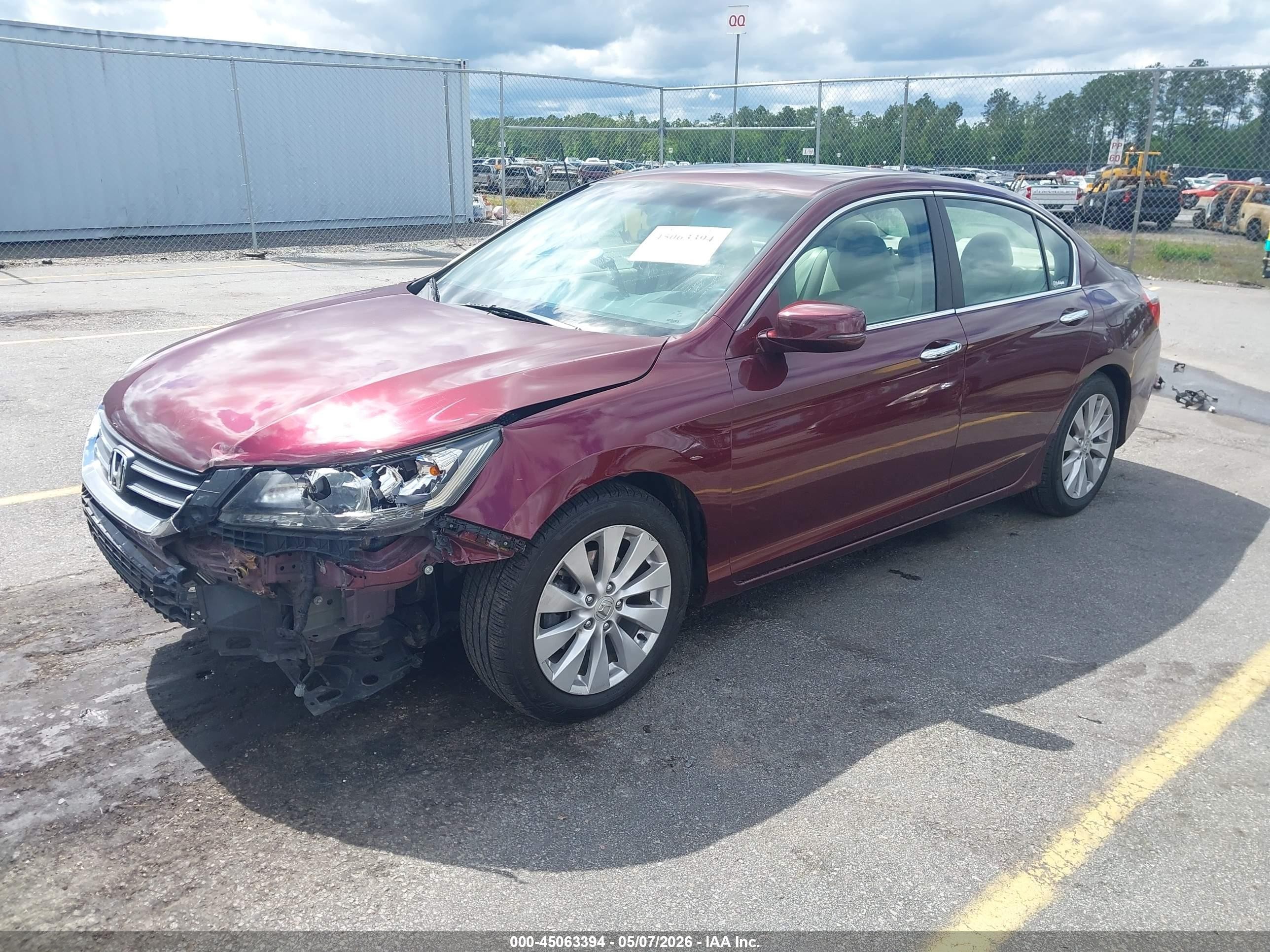 2013 Honda Accord Ex Burgundy vin: 1HGCR2F71DA208344