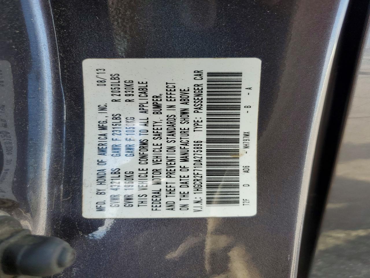 2013 Honda Accord Ex Silver vin: 1HGCR2F71DA275896