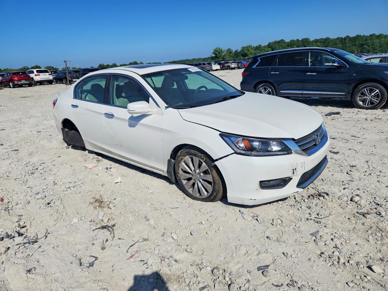 2014 Honda Accord Ex White vin: 1HGCR2F71EA071472