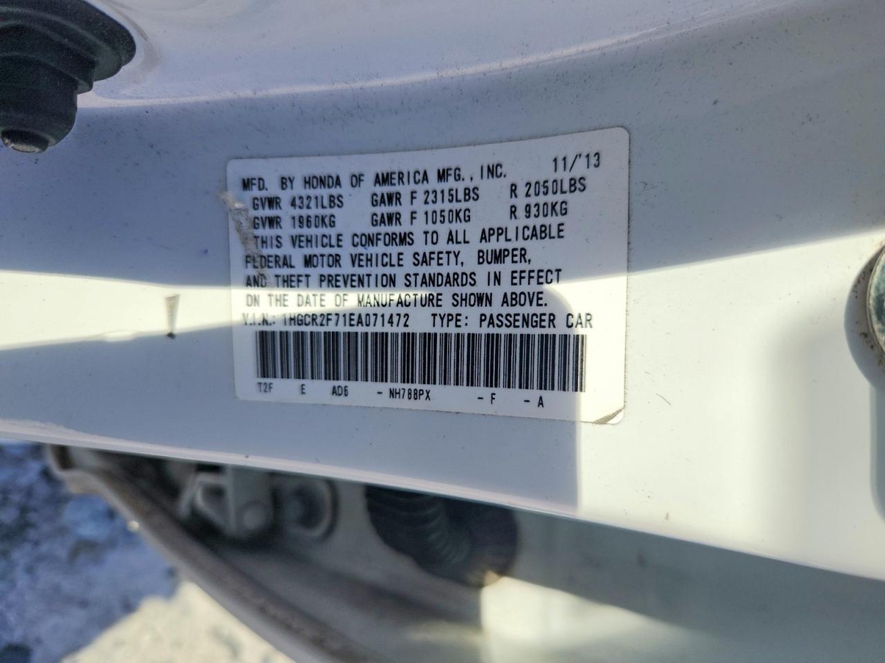 2014 Honda Accord Ex White vin: 1HGCR2F71EA071472