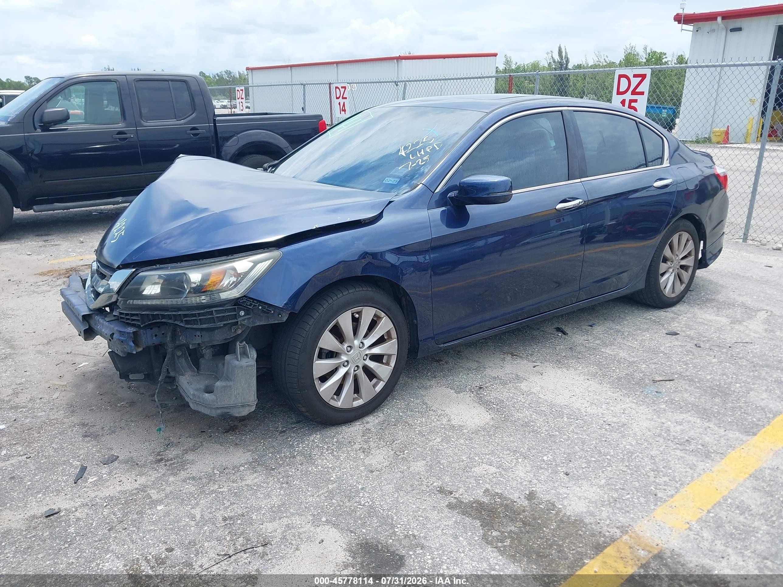 2015 Honda Accord Ex Blue vin: 1HGCR2F71FA114225
