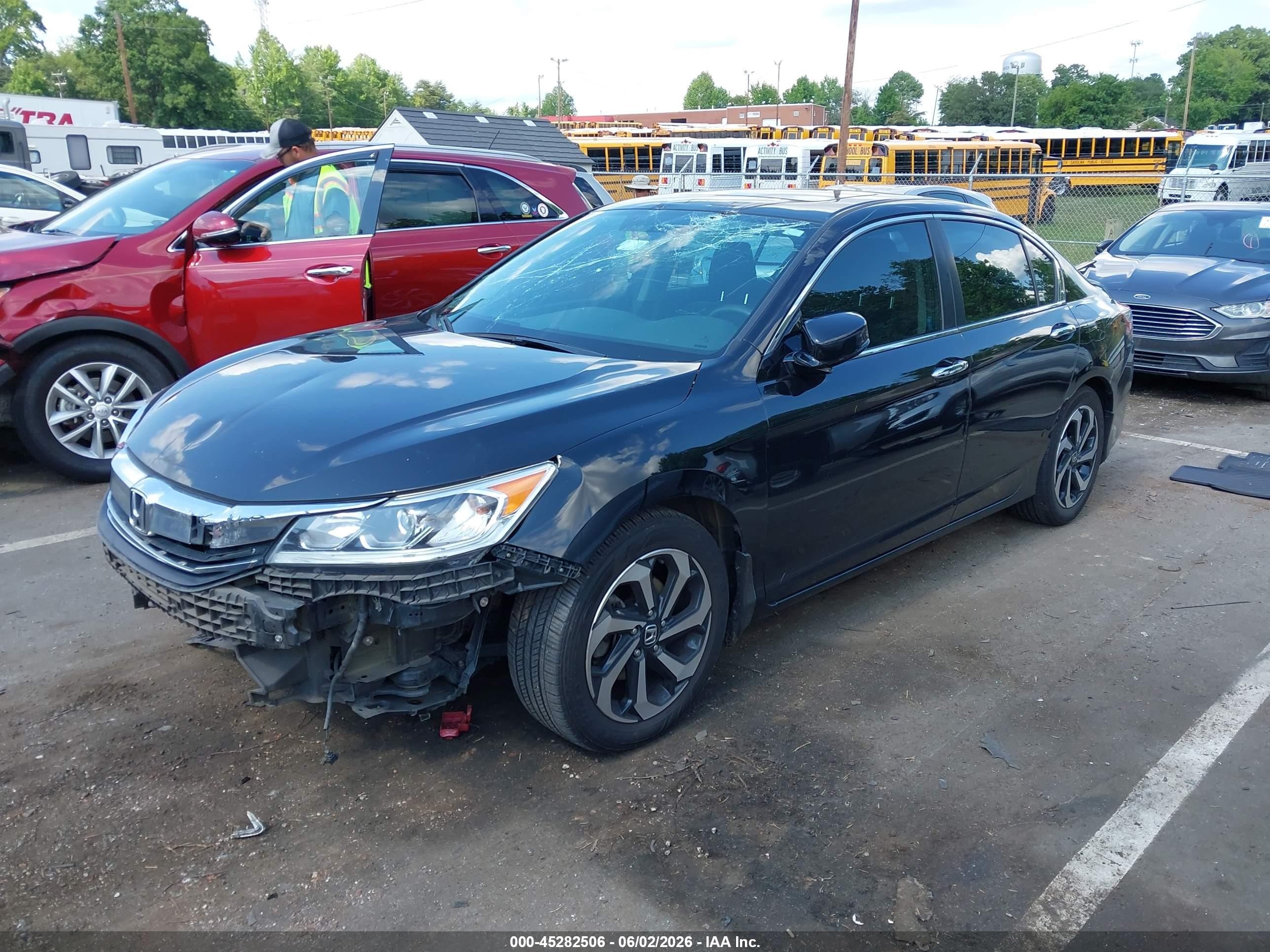 2016 Honda Accord Ex Черный vin: 1HGCR2F71GA090820