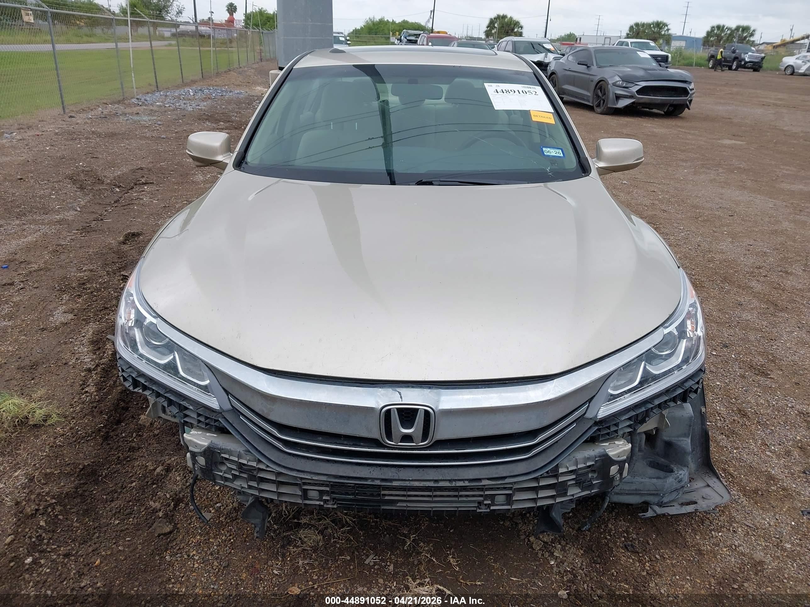 2016 Honda Accord Ex Бежевый vin: 1HGCR2F71GA124450