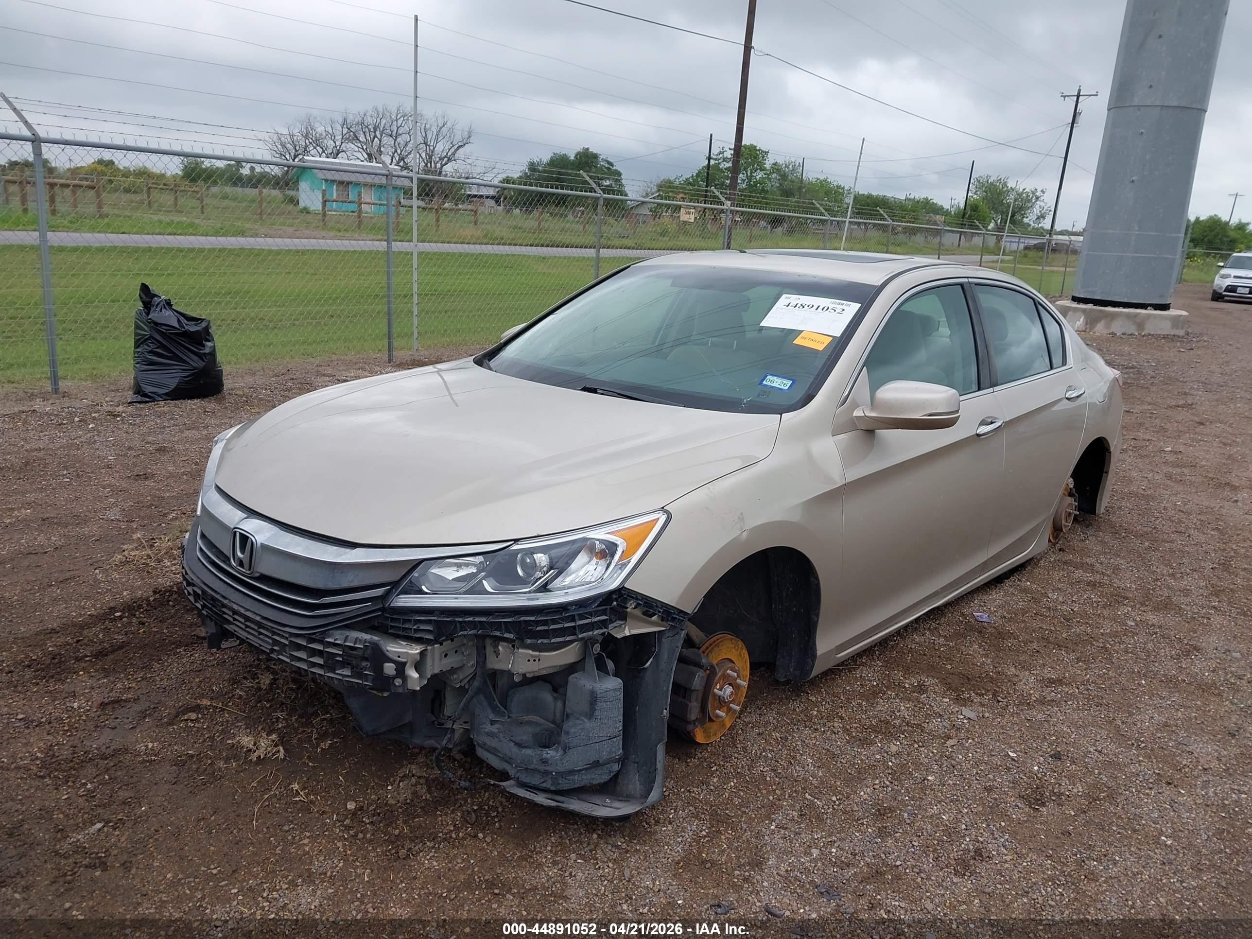2016 Honda Accord Ex Бежевый vin: 1HGCR2F71GA124450