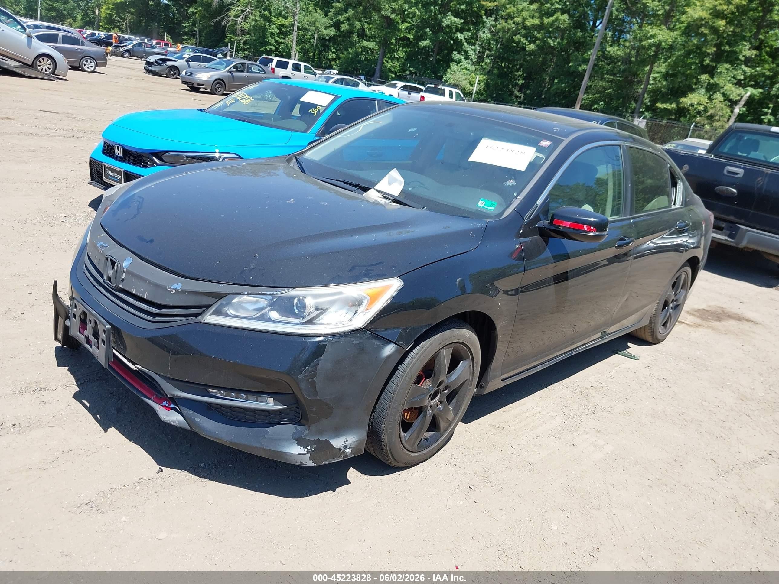 2017 Honda Accord Ex Black vin: 1HGCR2F71HA300396