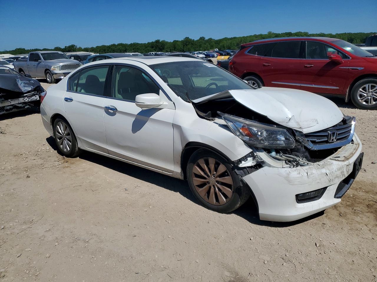 2014 Honda Accord Ex White vin: 1HGCR2F72EA023091