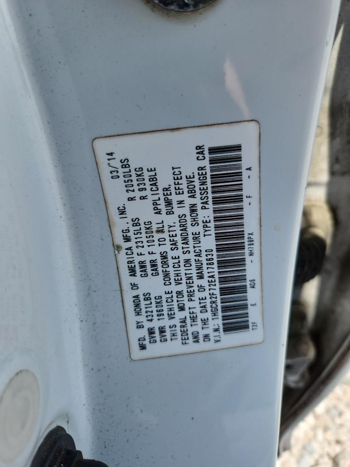 2014 Honda Accord Ex Белый vin: 1HGCR2F72EA178630