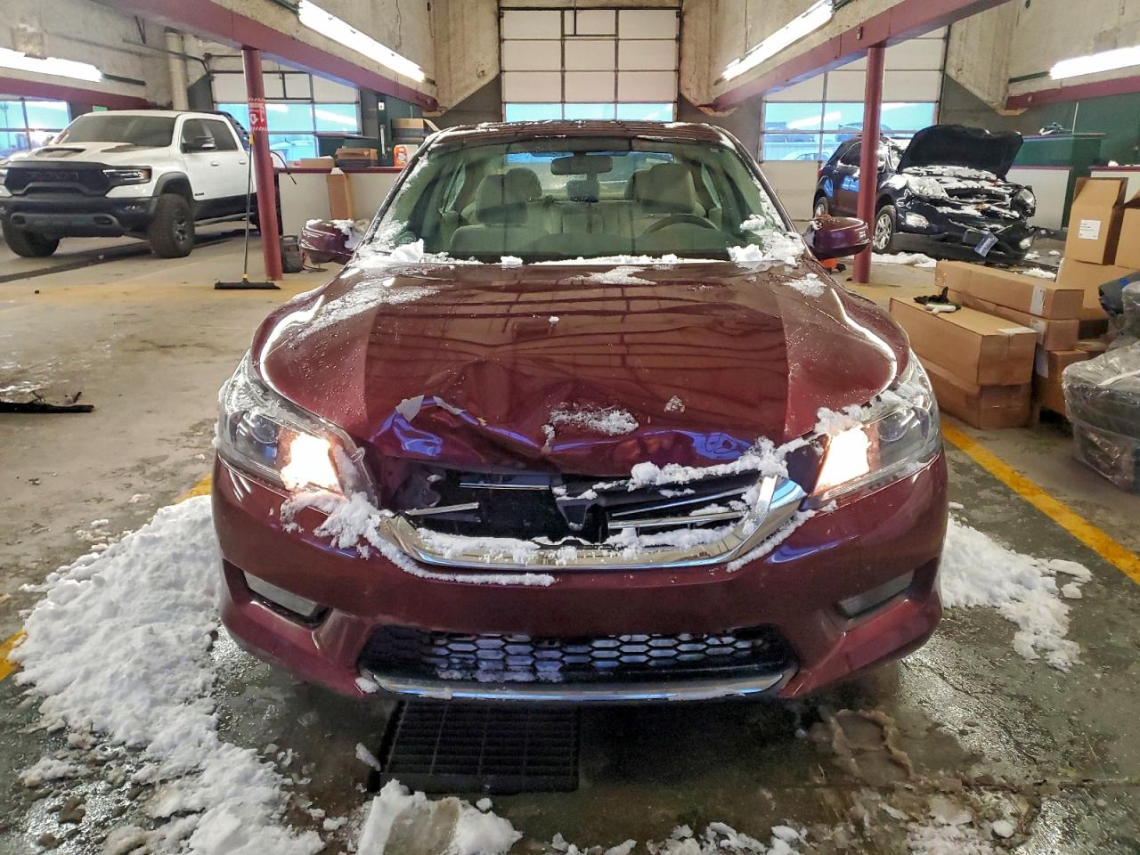 2014 Honda Accord Ex Burgundy vin: 1HGCR2F72EA229933