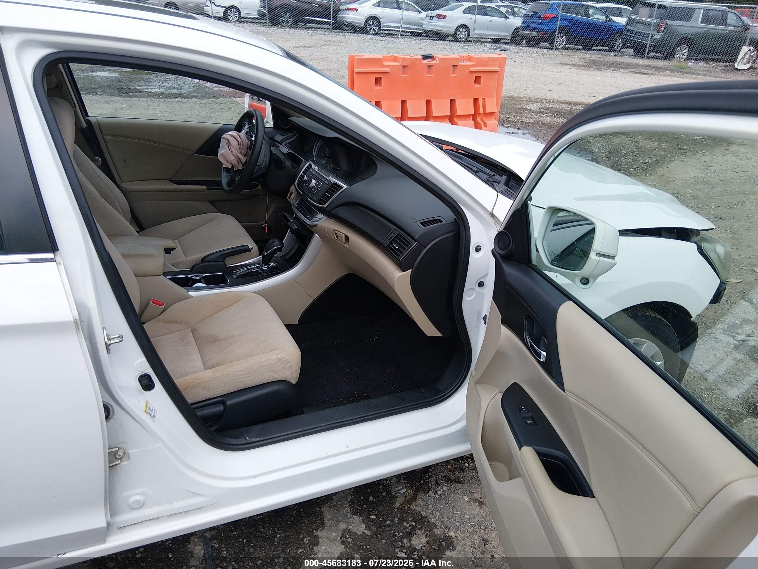 2015 Honda Accord Ex White vin: 1HGCR2F72FA148299