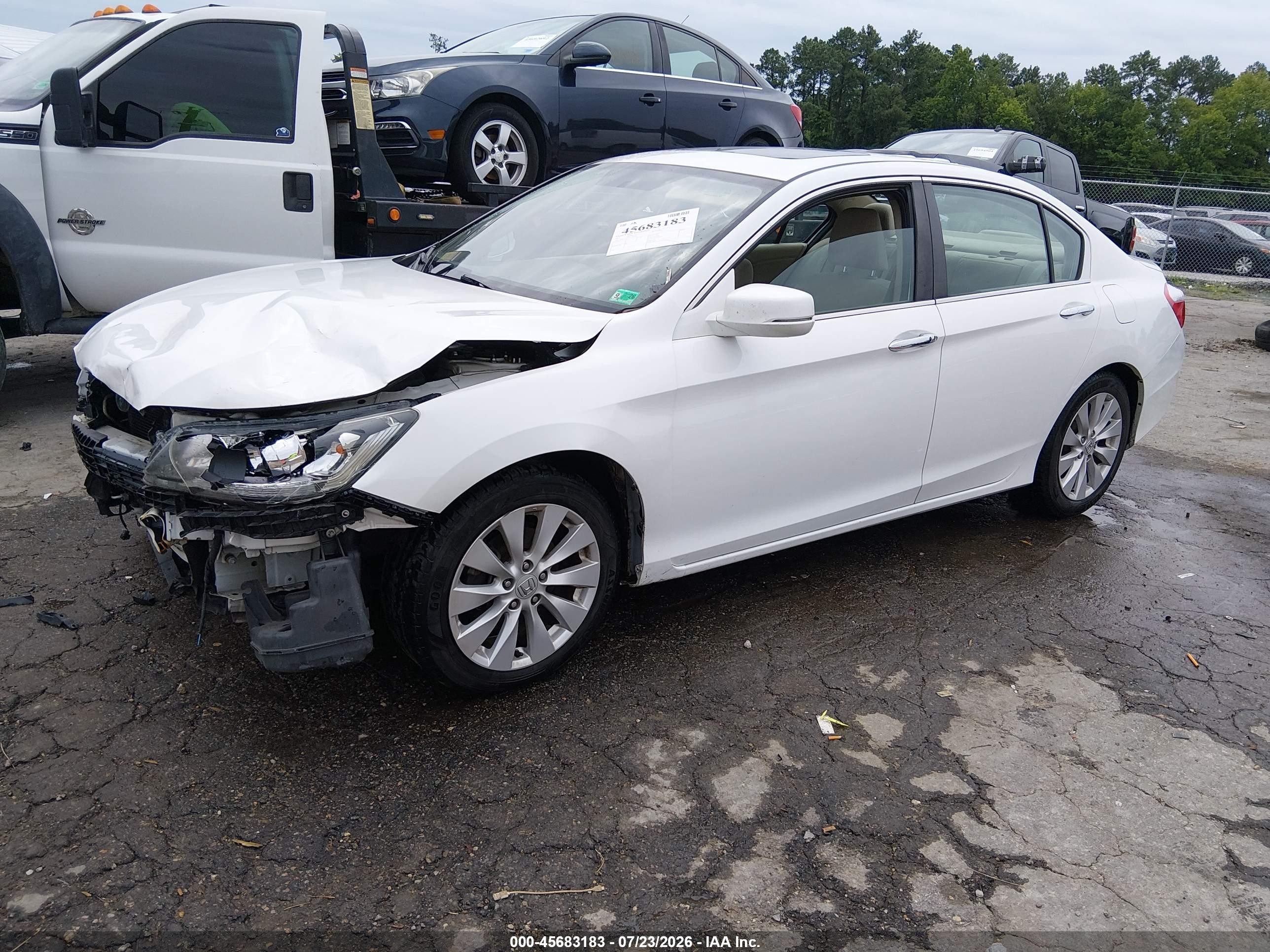 2015 Honda Accord Ex White vin: 1HGCR2F72FA148299