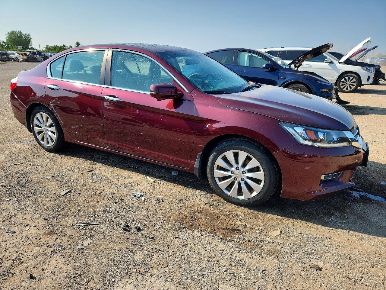 2013 Honda Accord Ex Maroon vin: 1HGCR2F73DA008985