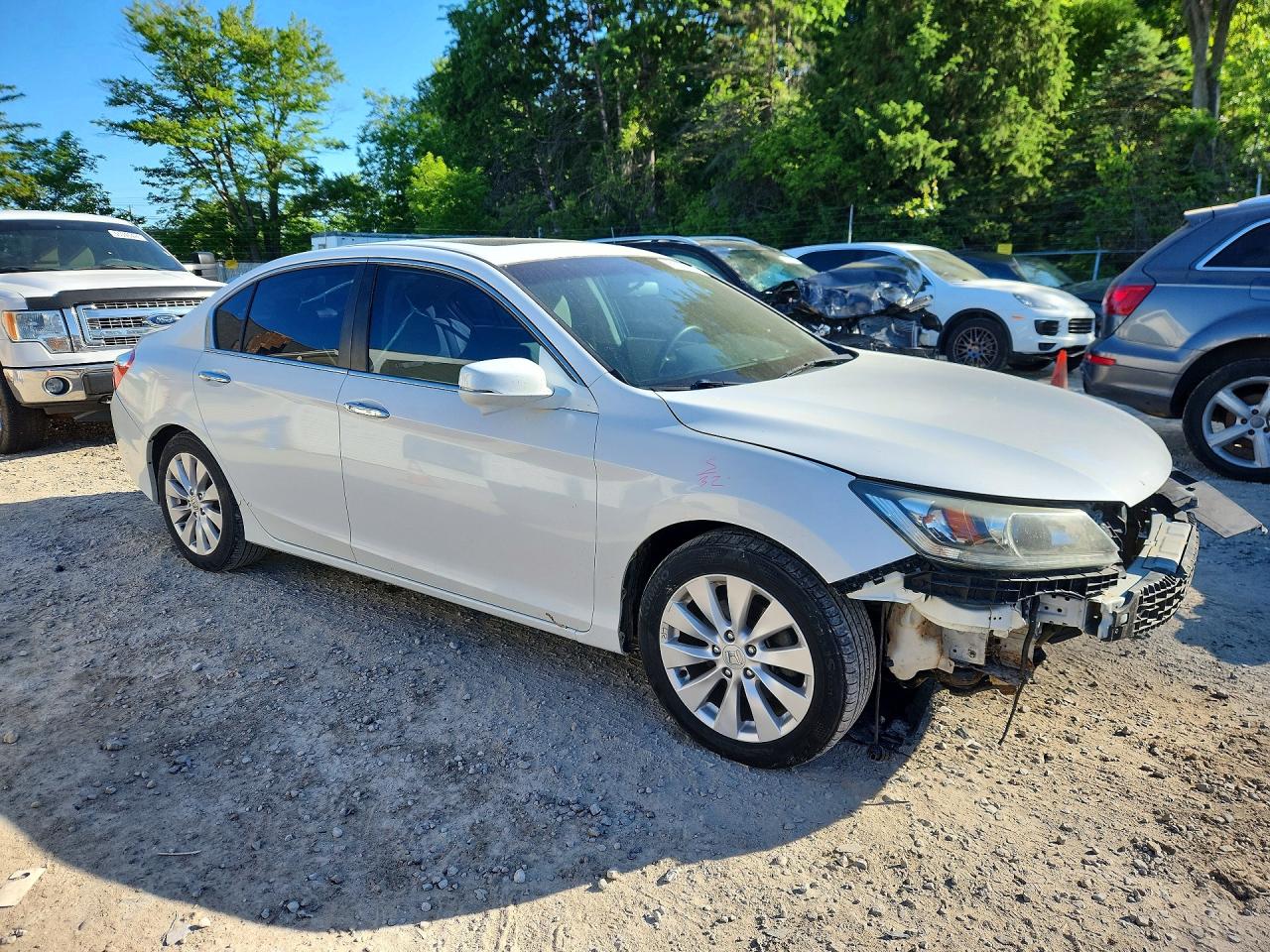 2013 Honda Accord Ex White vin: 1HGCR2F73DA260820