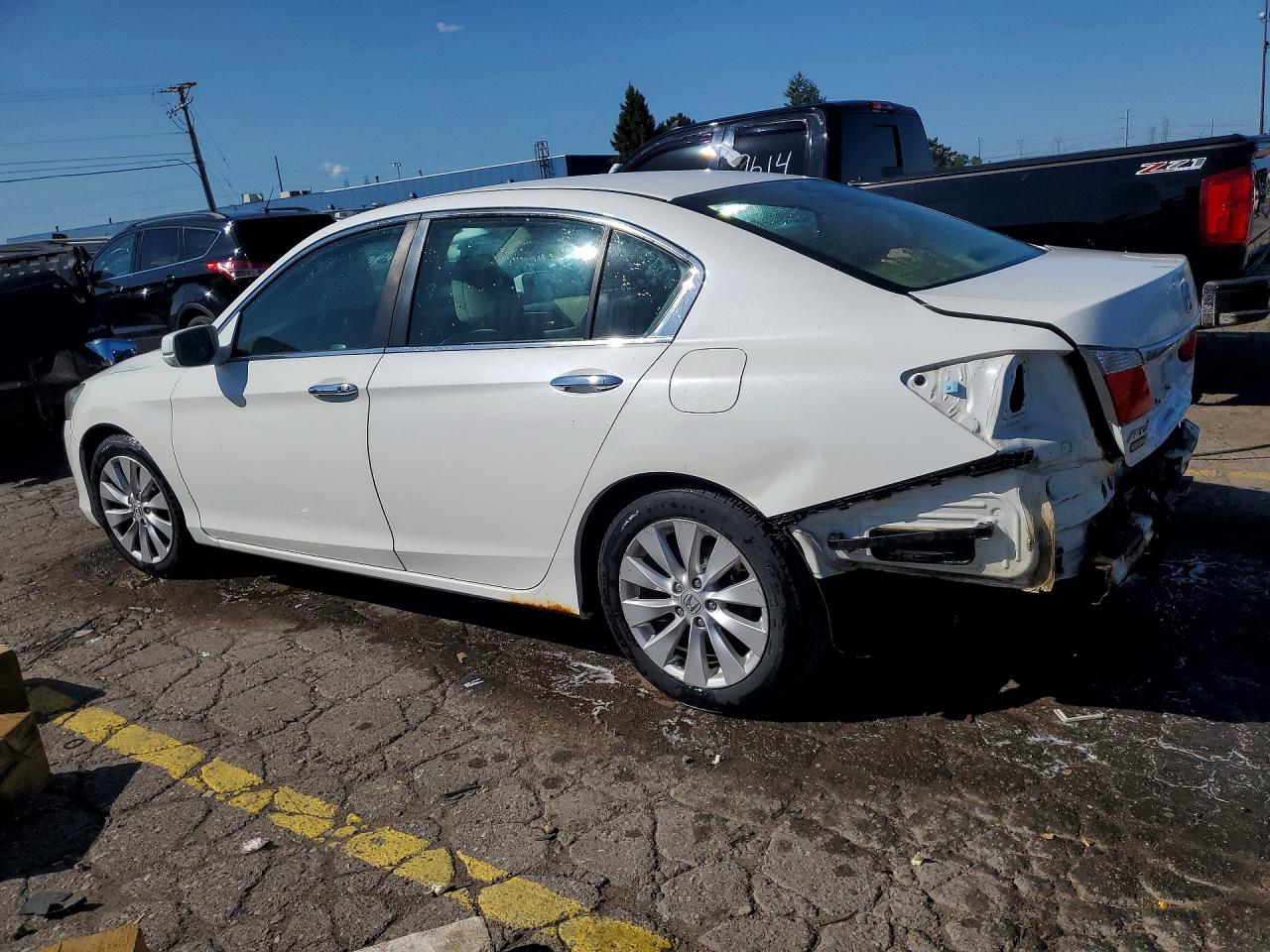 2014 Honda Accord Ex White vin: 1HGCR2F73EA025593