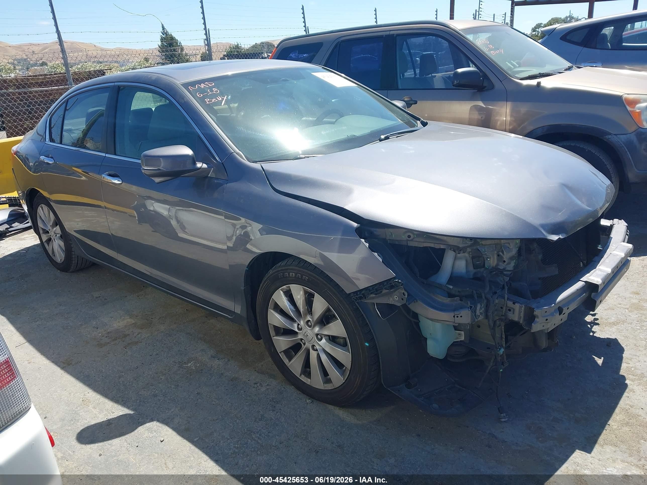 2015 Honda Accord Ex Gray vin: 1HGCR2F73FA166620