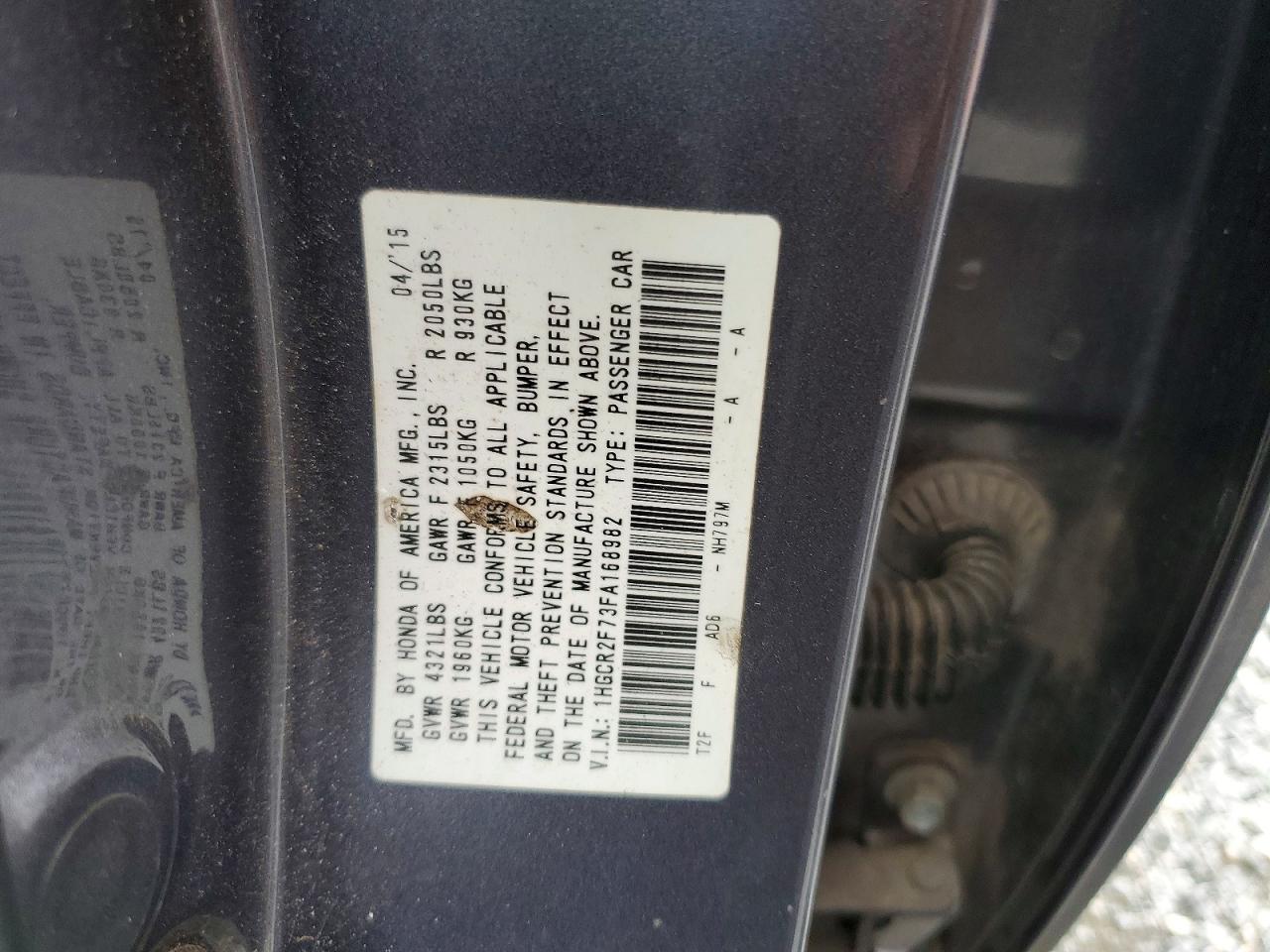 2015 Honda Accord Ex Black vin: 1HGCR2F73FA168982
