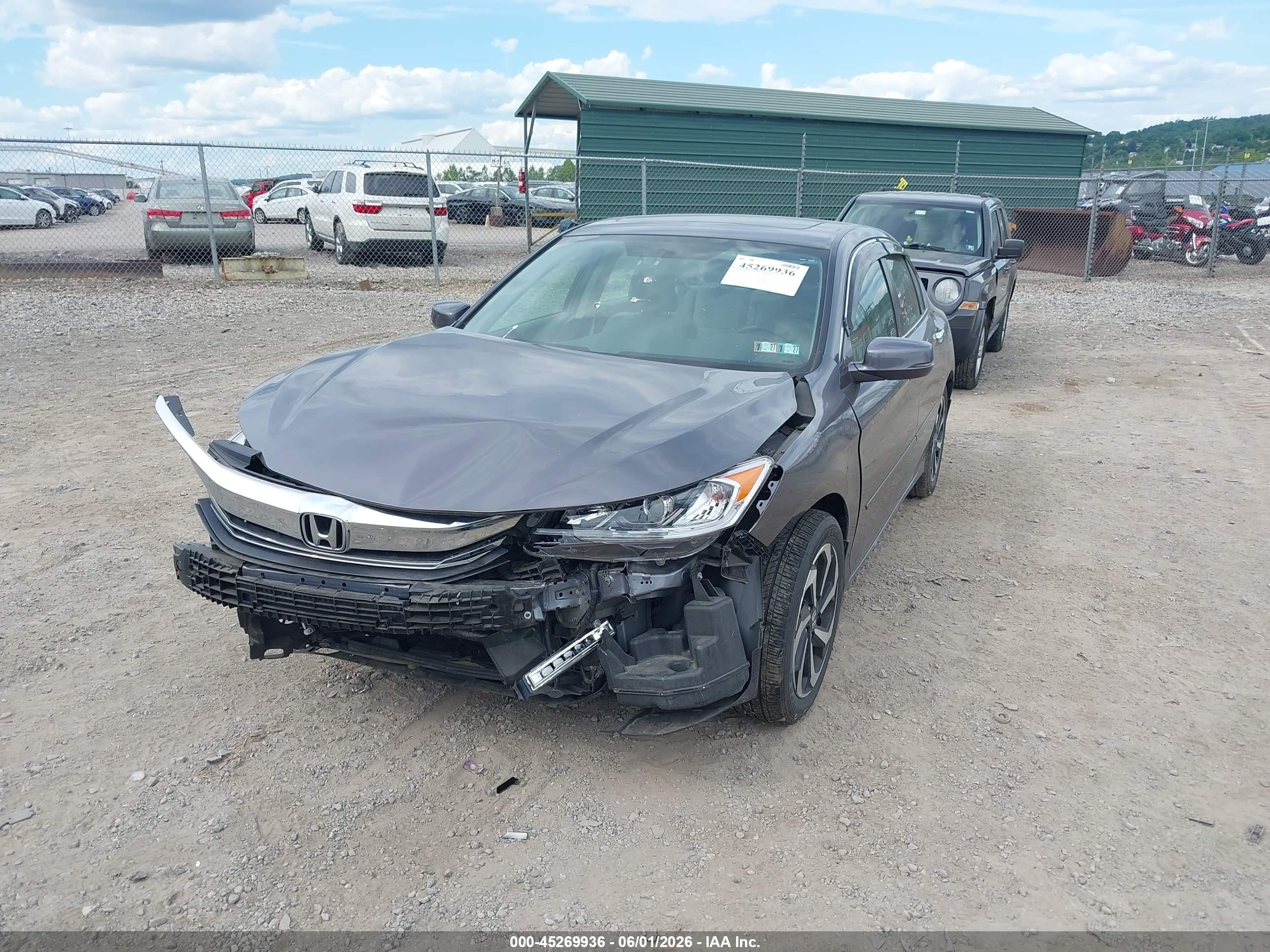 2016 Honda Accord Ex Gray vin: 1HGCR2F73GA192197