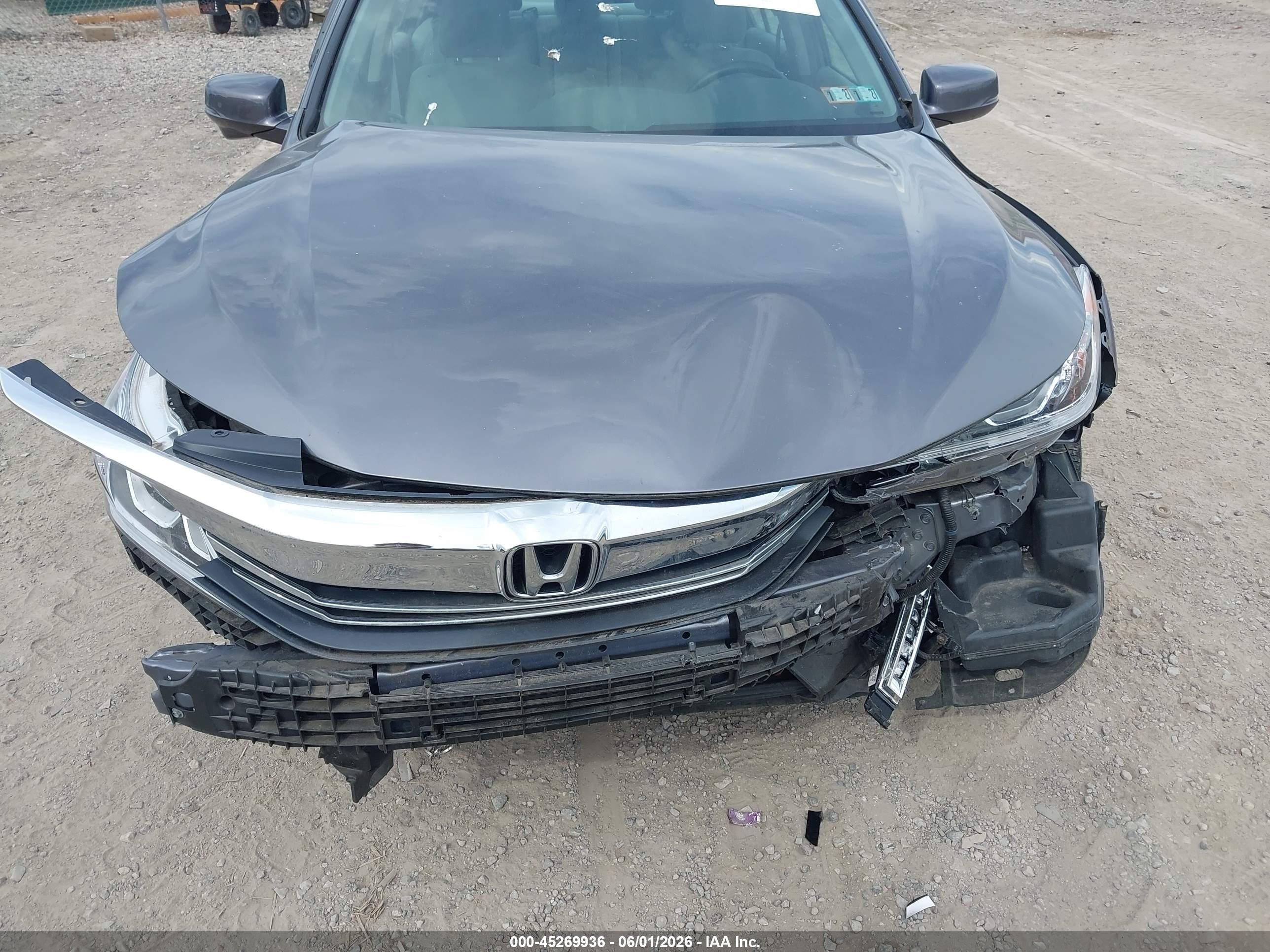 2016 Honda Accord Ex Gray vin: 1HGCR2F73GA192197