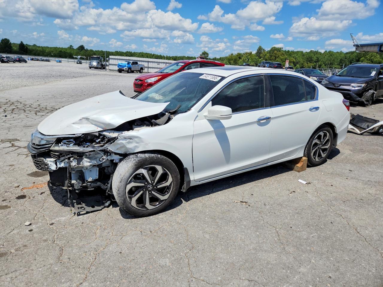 2017 Honda Accord Ex White vin: 1HGCR2F73HA110678