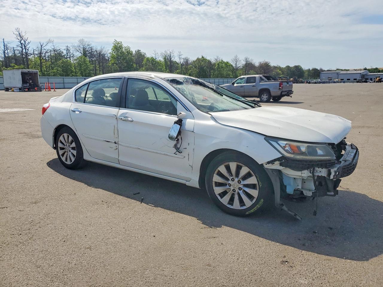 2013 Honda Accord Ex White vin: 1HGCR2F74DA017890