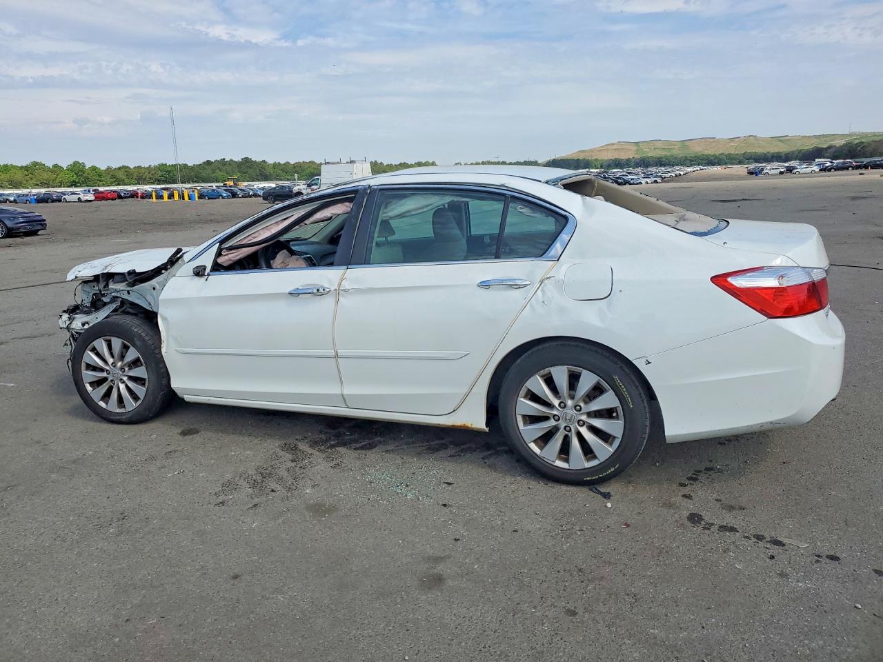 2013 Honda Accord Ex White vin: 1HGCR2F74DA017890