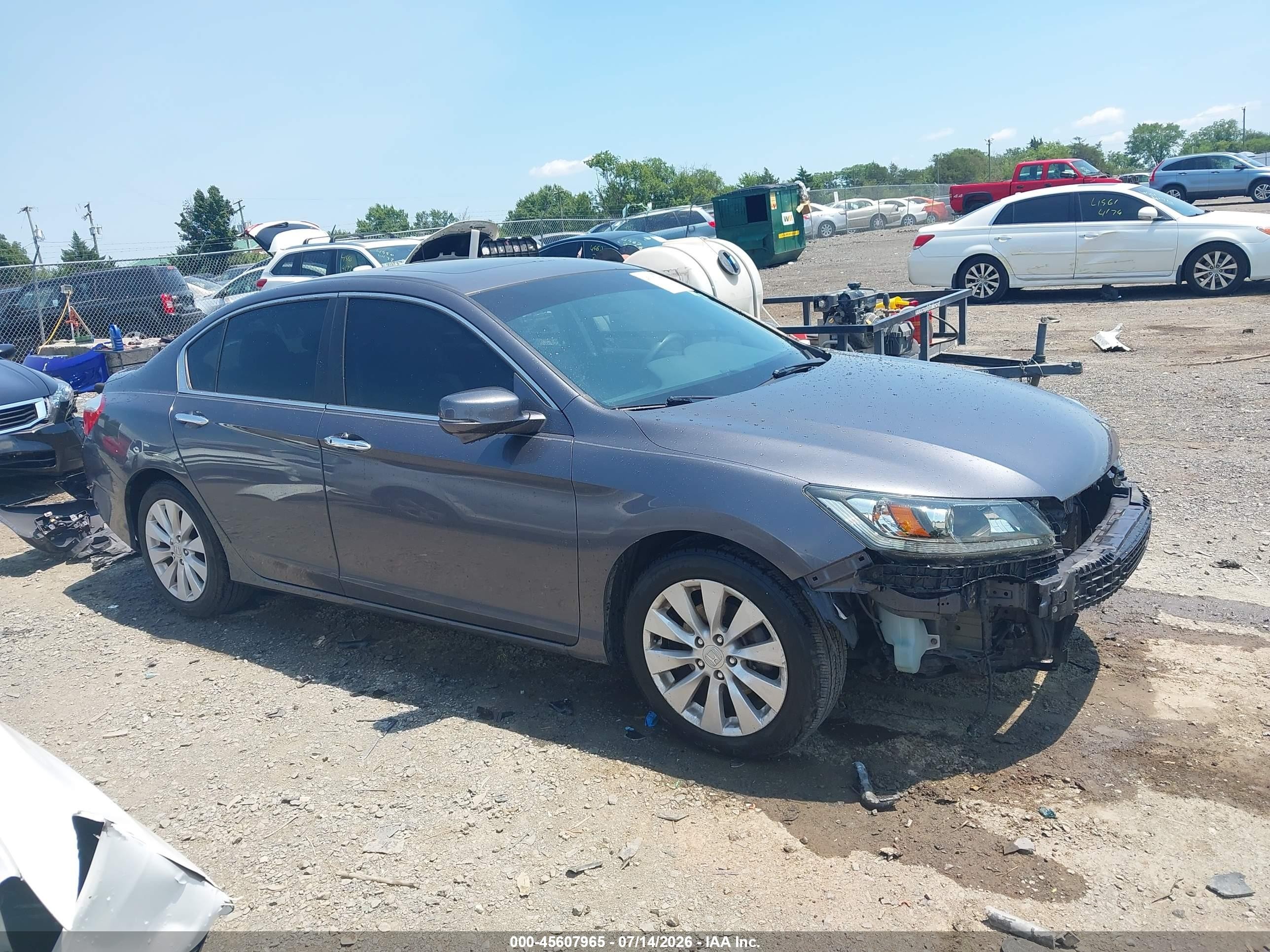 2013 Honda Accord Ex Gray vin: 1HGCR2F74DA218222