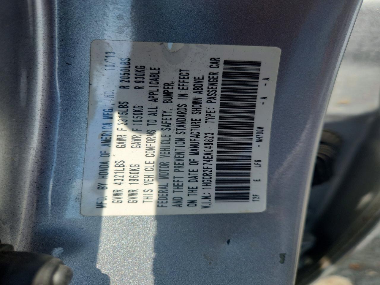 2014 Honda Accord Ex Silver vin: 1HGCR2F74EA049823