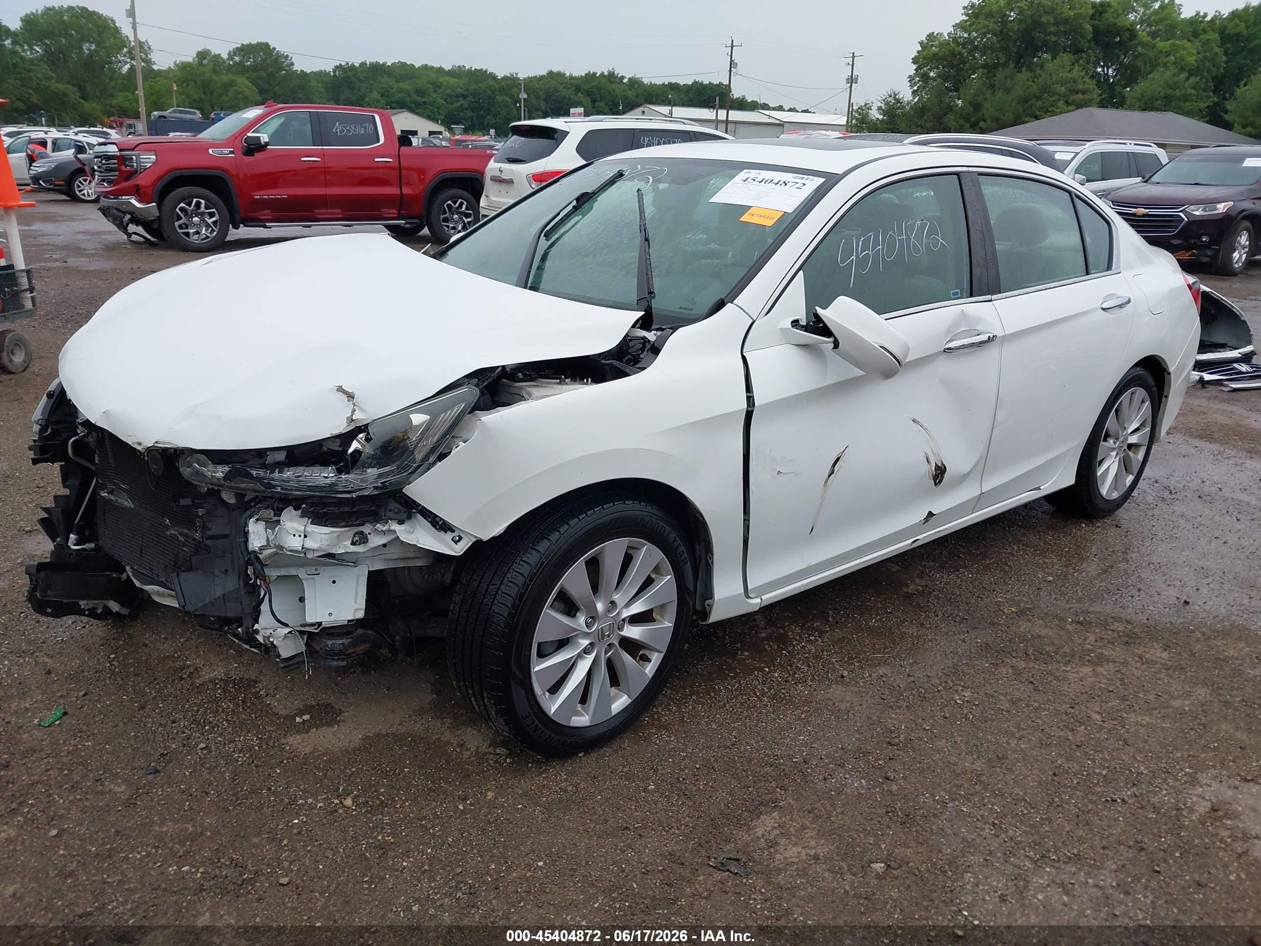 2015 Honda Accord Ex White vin: 1HGCR2F74FA206090