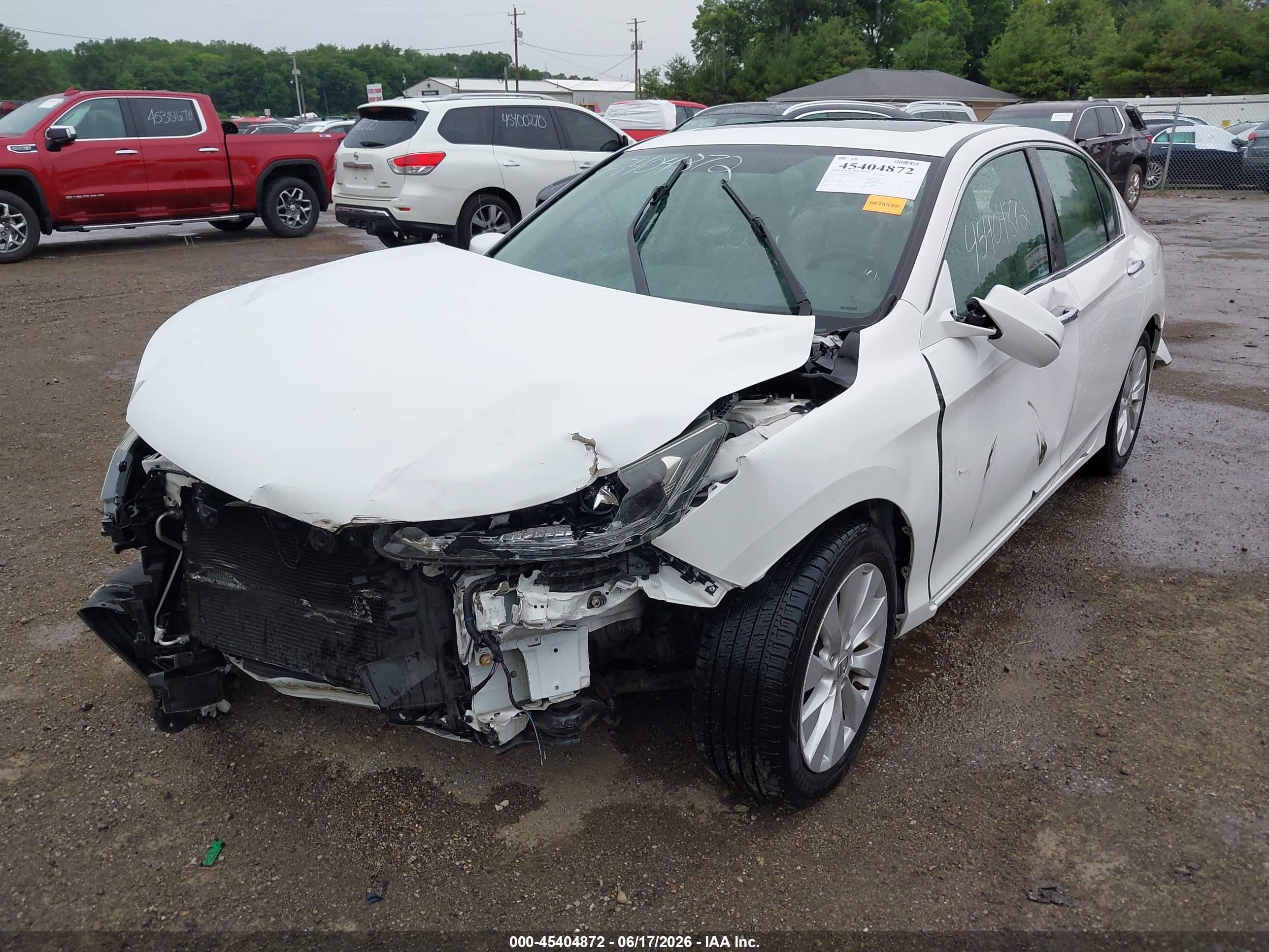 2015 Honda Accord Ex White vin: 1HGCR2F74FA206090