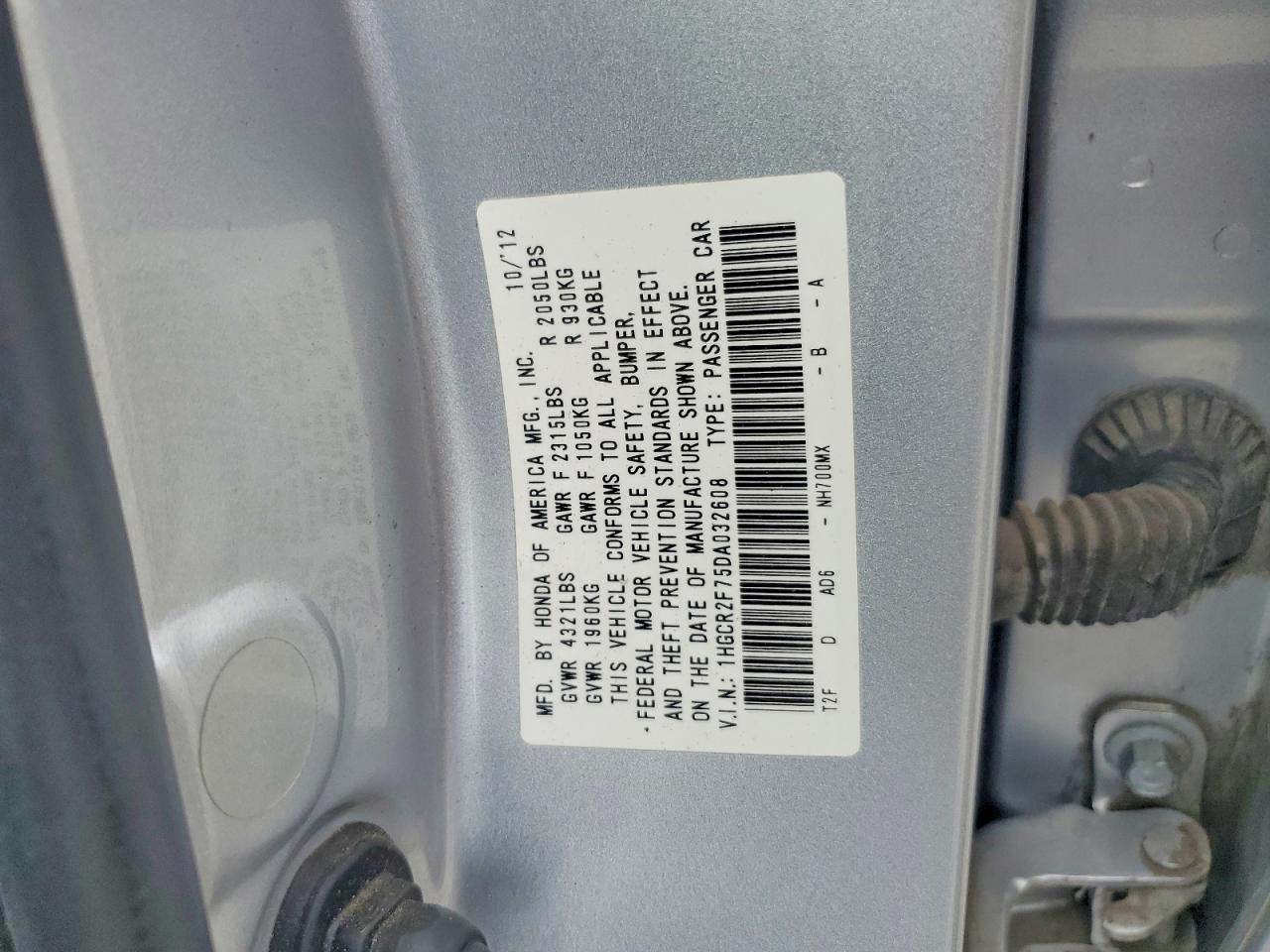 2013 Honda Accord Ex Silver vin: 1HGCR2F75DA032608