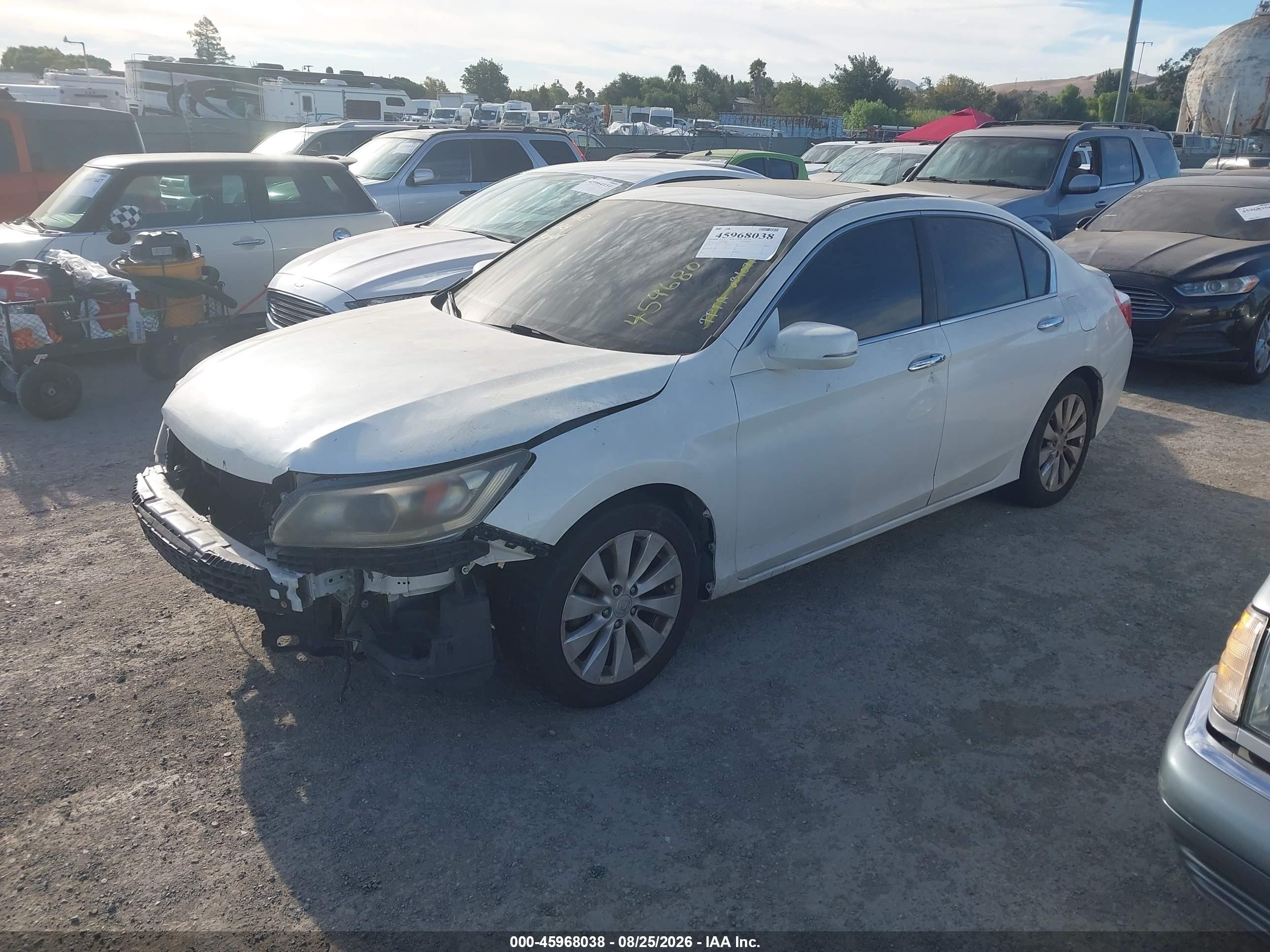 2013 Honda Accord Ex White vin: 1HGCR2F75DA165286