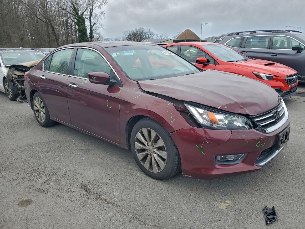 2013 Honda Accord Ex Burgundy vin: 1HGCR2F75DA193685