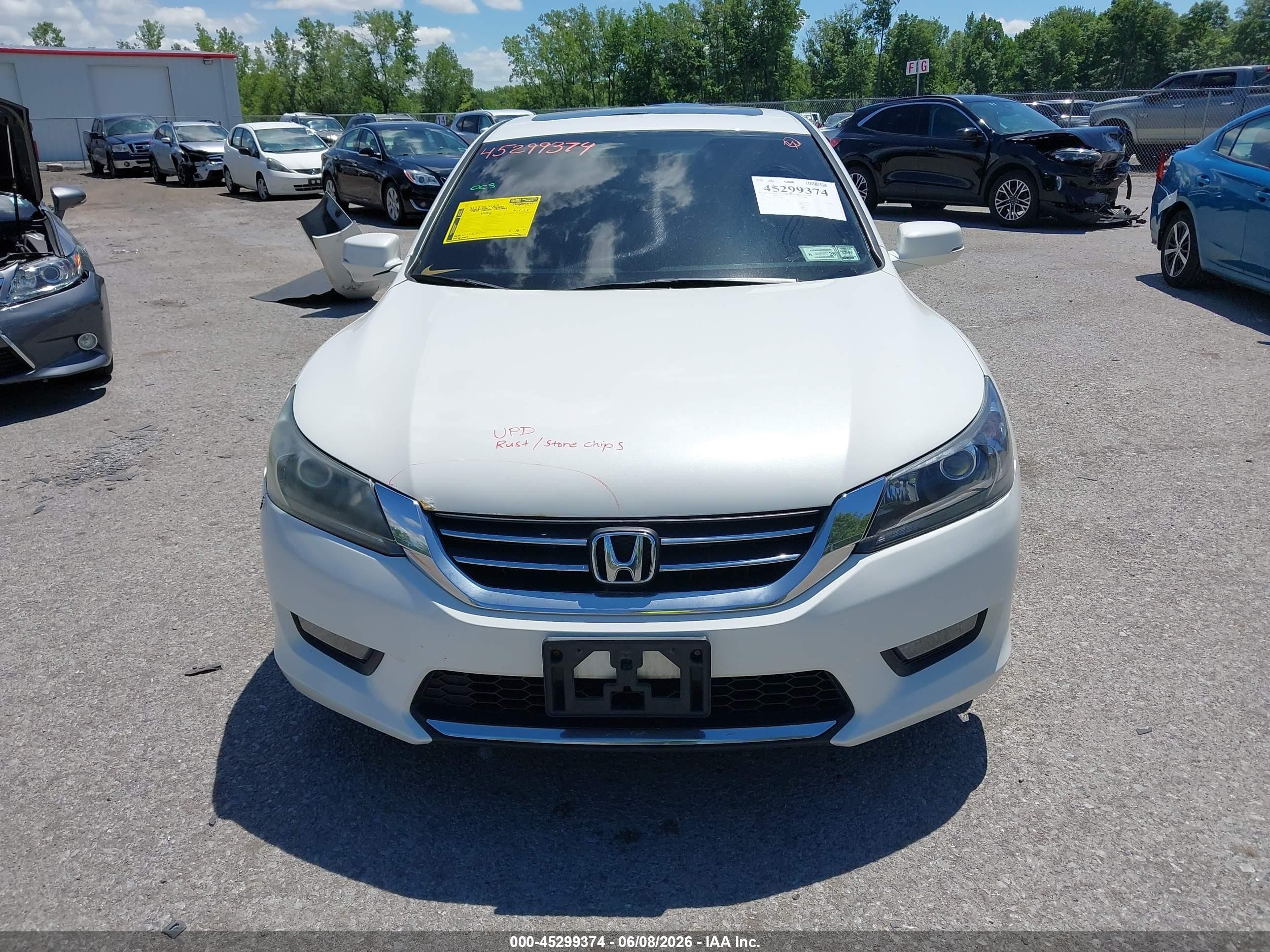 2015 Honda Accord Ex White vin: 1HGCR2F75FA033907