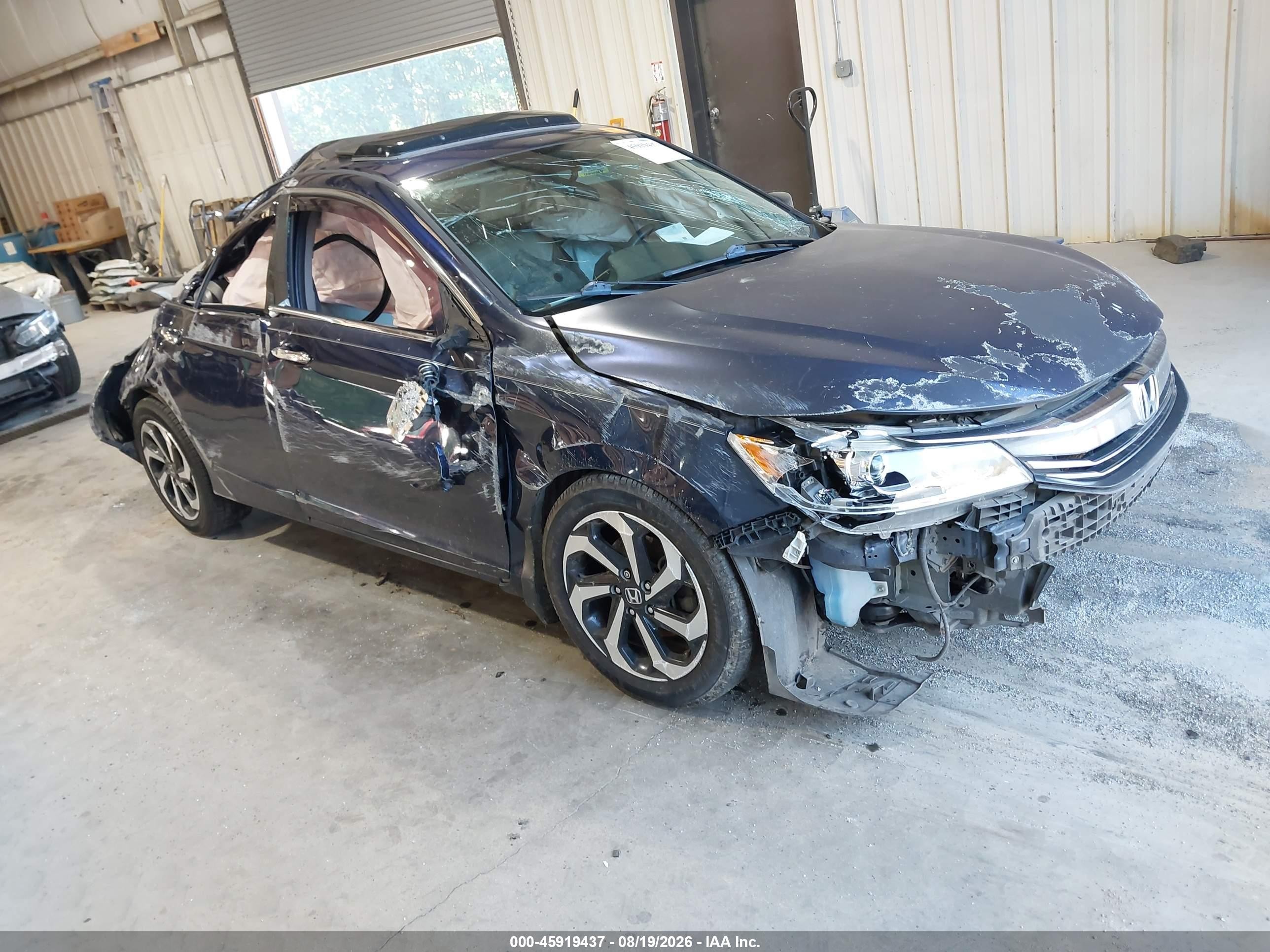 2016 Honda Accord Ex Blue vin: 1HGCR2F75GA178558